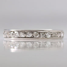 Vintage 18ct White Gold Diamond Full Set Eternity Ring Size M 1/2