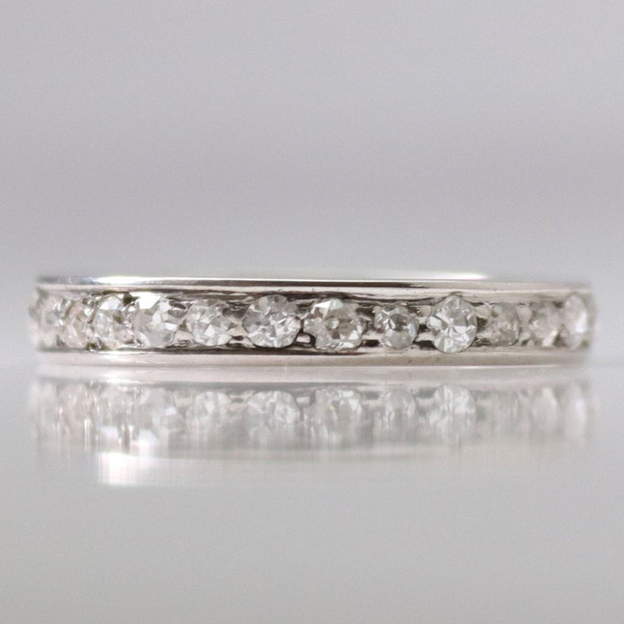 Vintage 18ct White Gold Diamond Full Set Eternity Ring Size M 1/2