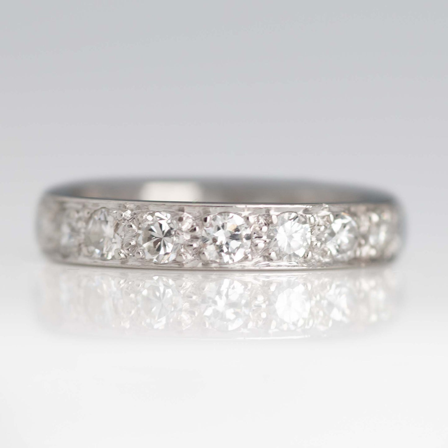 Vintage 1940's Platinum Full Set Eternity Ring Size M 1/2 - Friar House