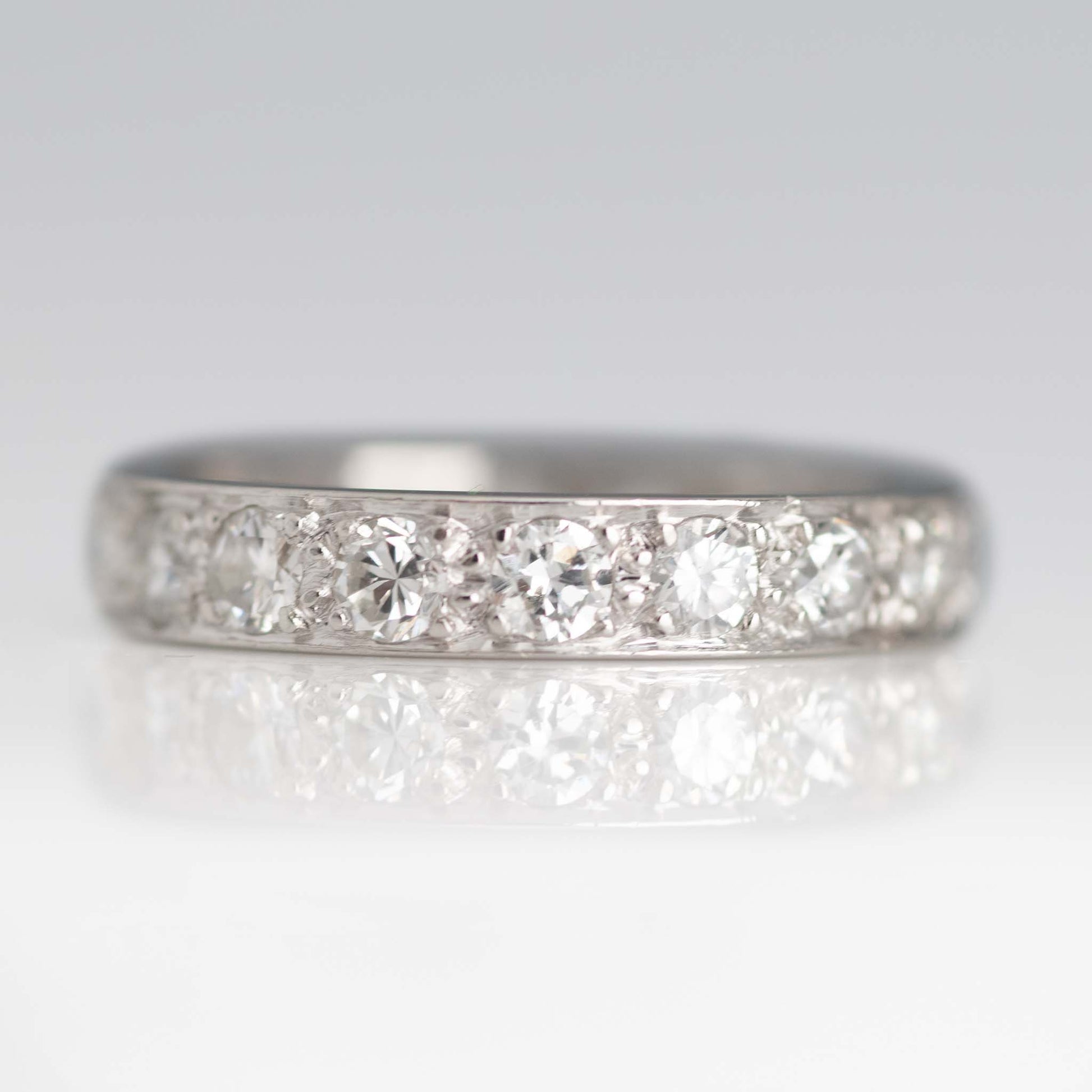 Vintage 1940's Platinum Full Set Eternity Ring Size M 1/2 - Friar House
