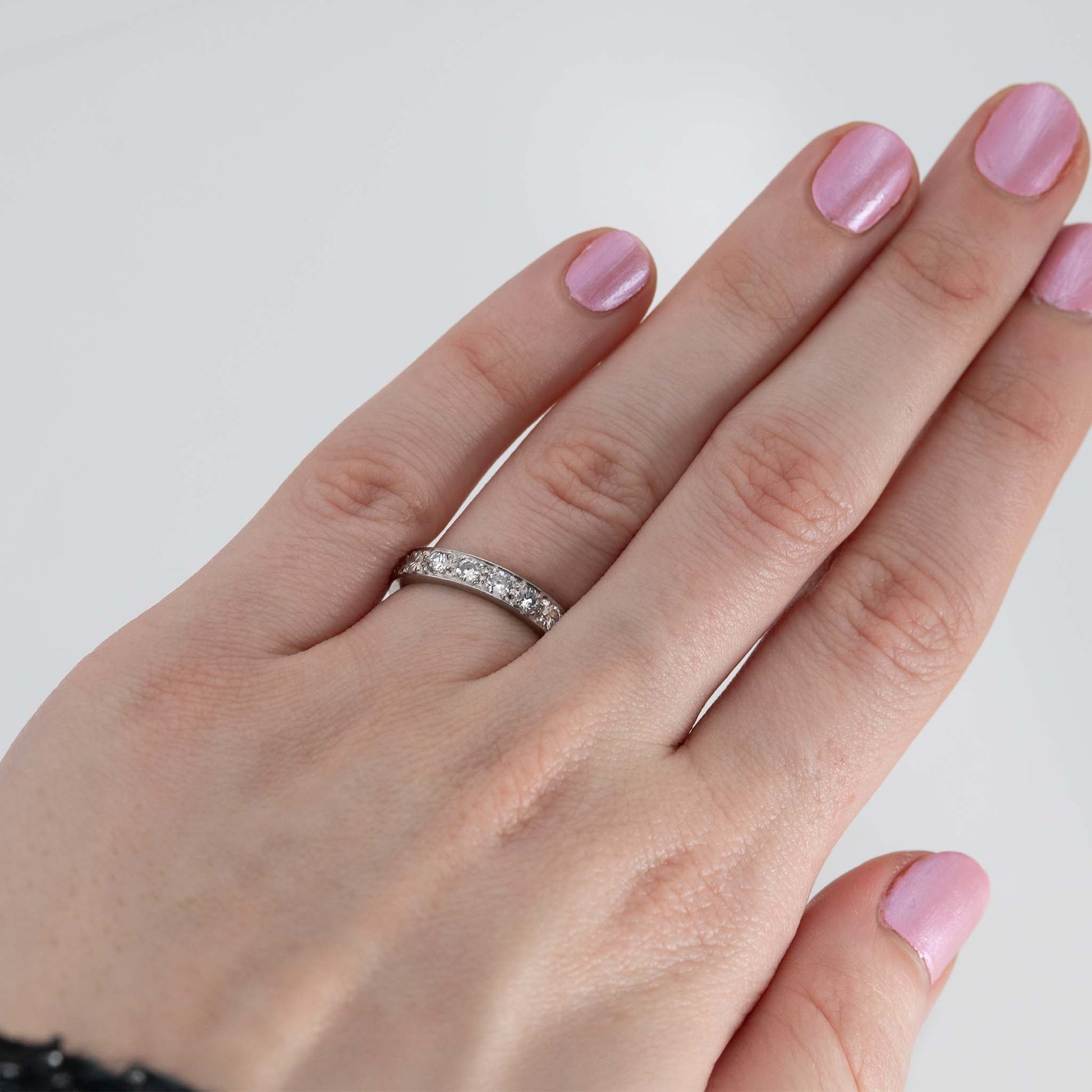 Vintage 1940's Platinum Full Set Eternity Ring Size M 1/2 - Friar House