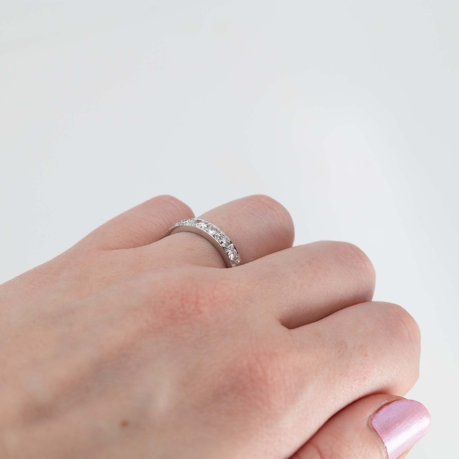 Vintage 1940's Platinum Full Set Eternity Ring Size M 1/2 - Friar House