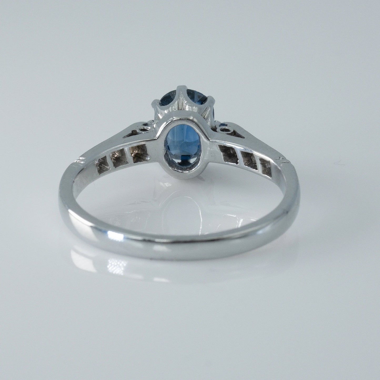 Vintage 1960's 18ct White Gold Sapphire and Diamond Ring - Friar House