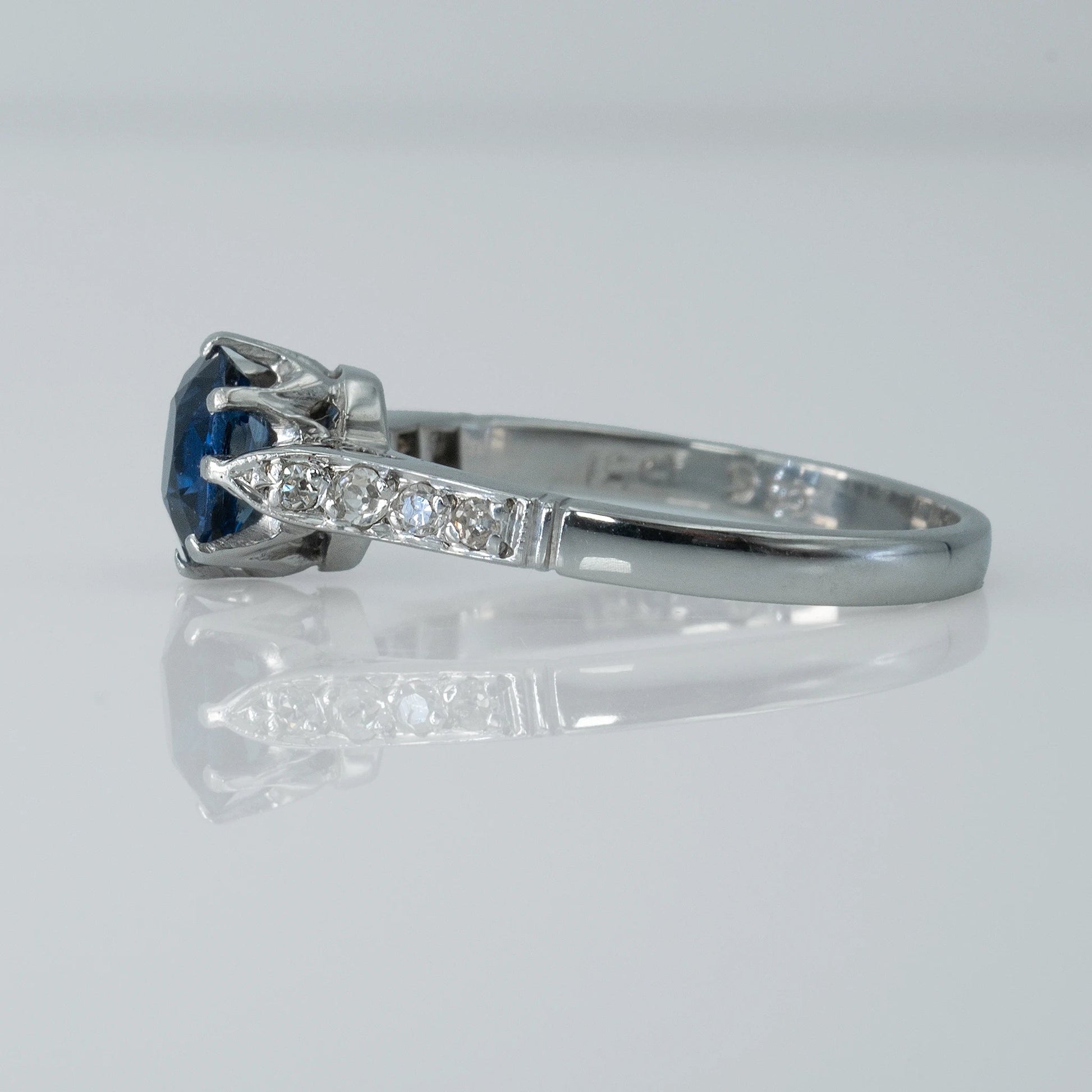 Vintage 1960's 18ct White Gold Sapphire and Diamond Ring - Friar House