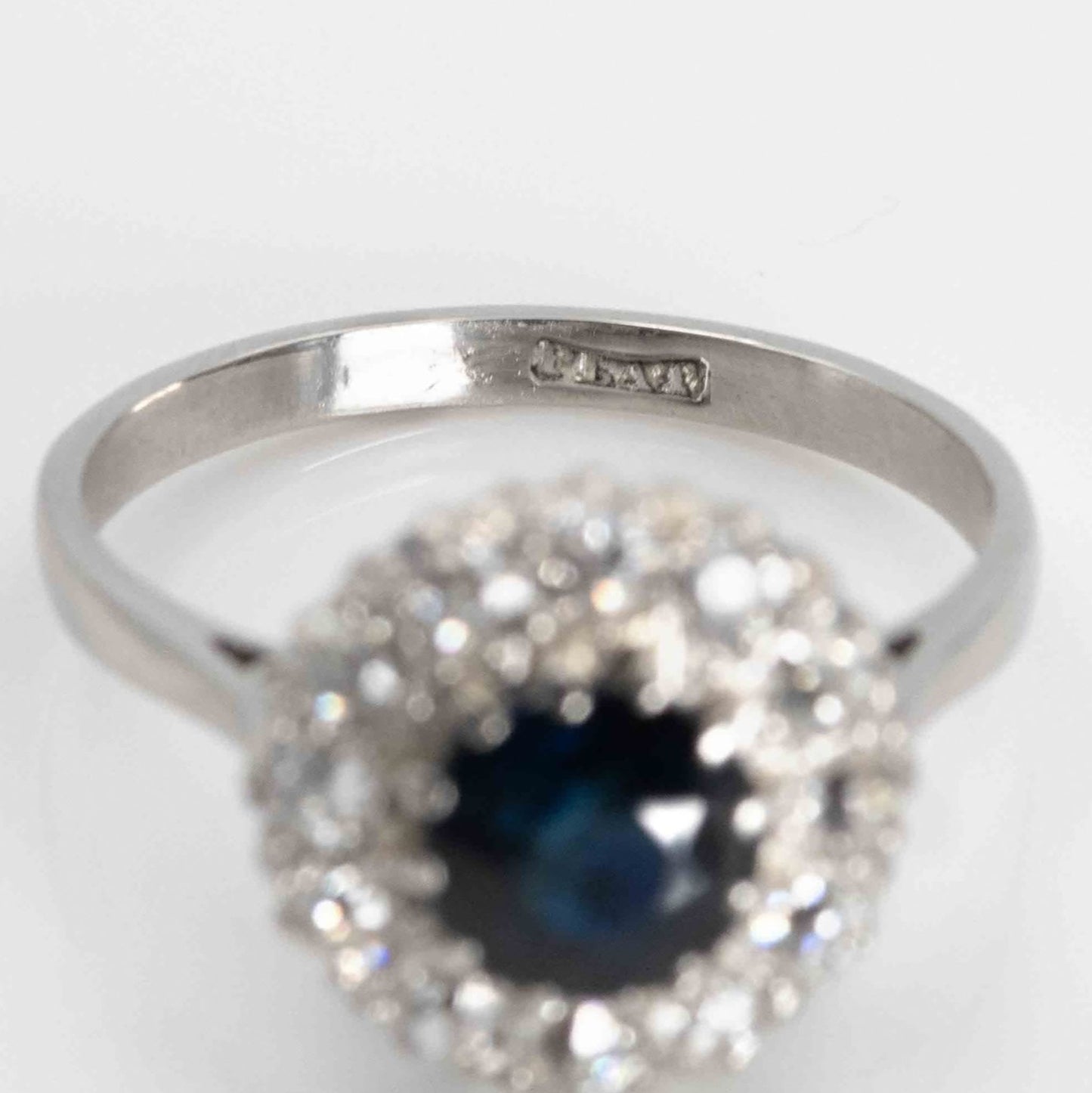 Vintage Platinum 1.10 Carat Sapphire and Diamond Cluster Ring - Friar House