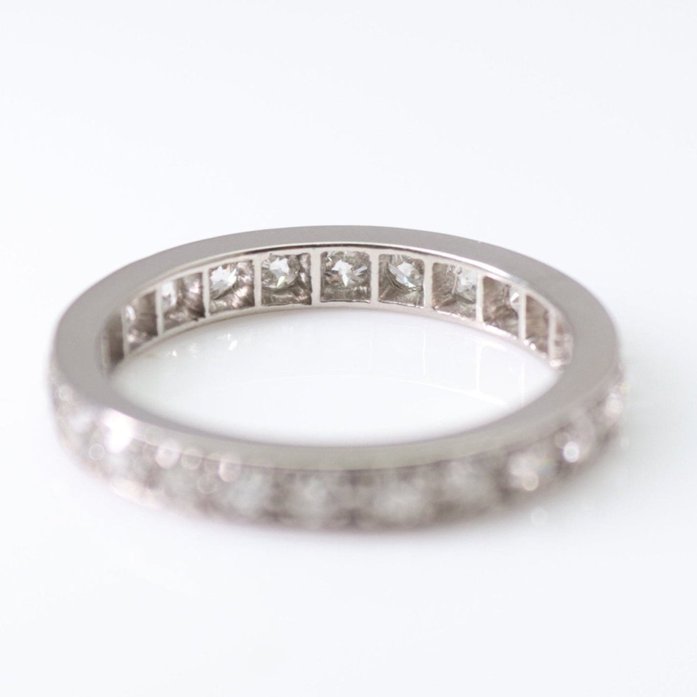 Vintage Platinum 1.75 Carat Diamond Eternity Ring Size M 1/2 - Friar House