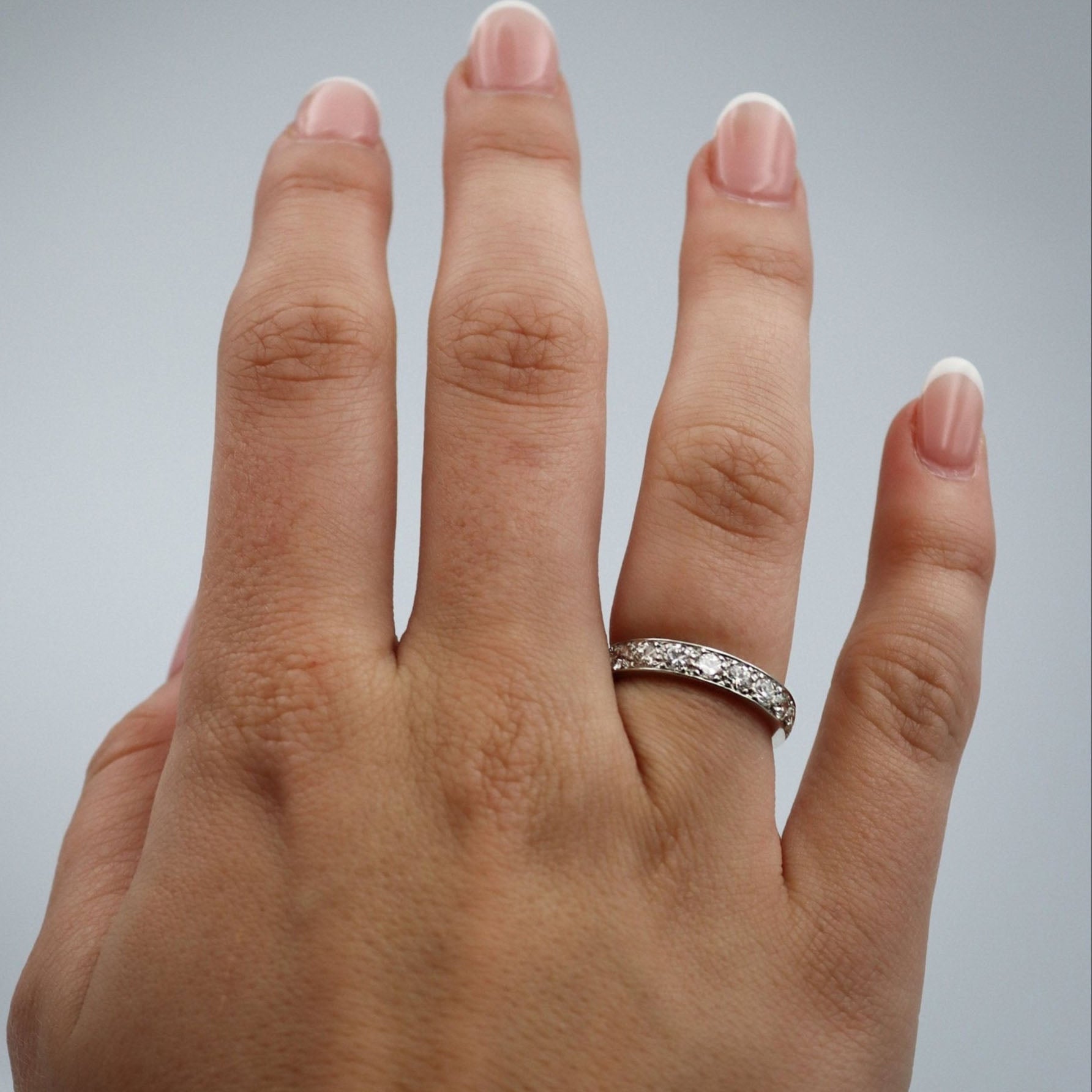 Vintage Platinum 2 carat Diamond Full Set Eternity Ring Size M 1/2 - Friar House