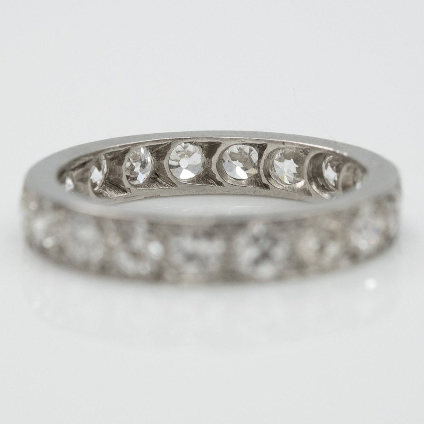 Vintage Platinum 2 carat Diamond Full Set Eternity Ring Size M 1/2 - Friar House