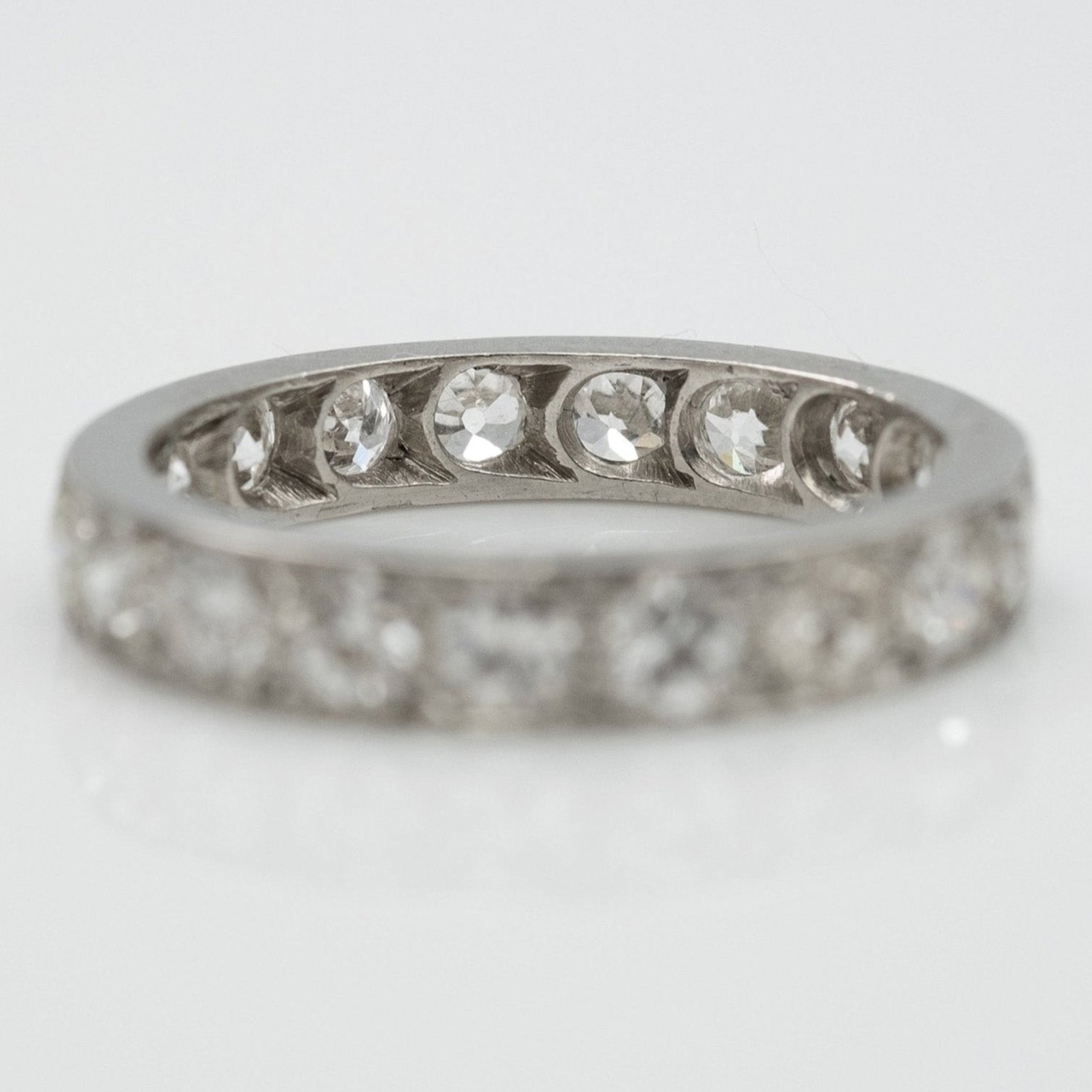 Vintage Platinum 2 carat Diamond Full Set Eternity Ring Size M 1/2 - Friar House