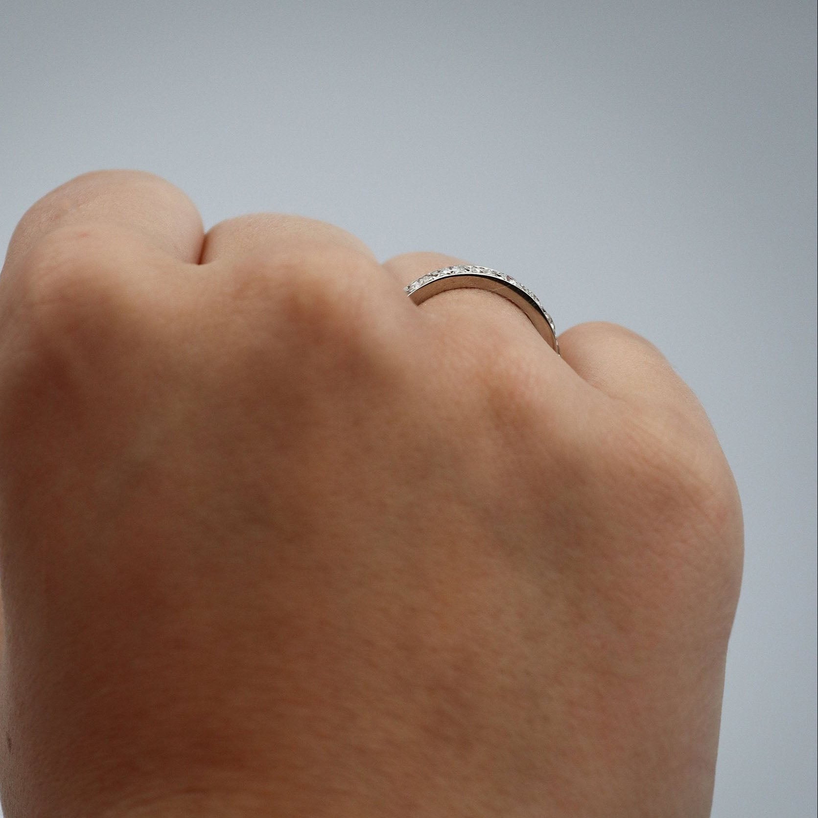 Vintage Platinum 2 carat Diamond Full Set Eternity Ring Size M 1/2 - Friar House