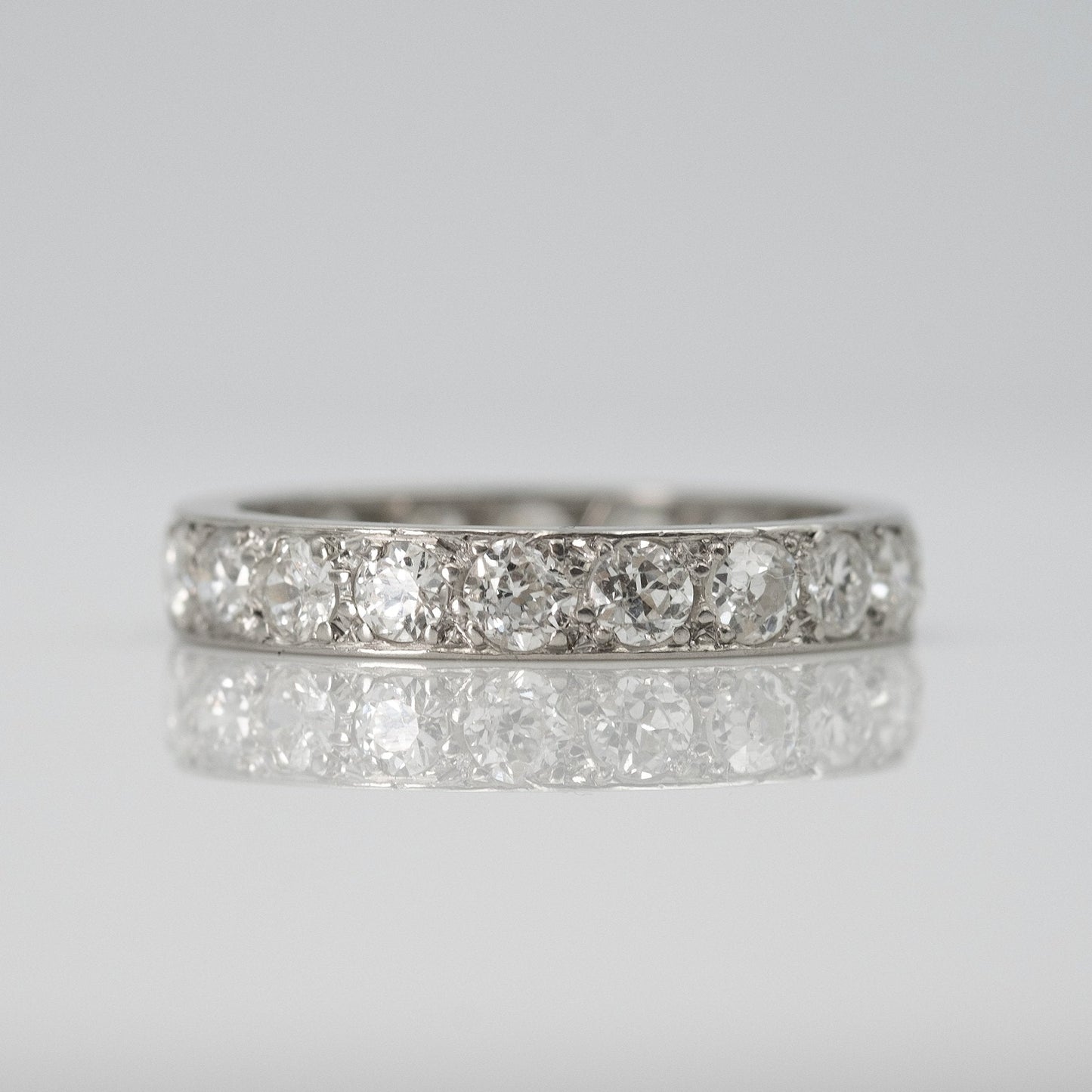 Vintage Platinum 2 Carat Diamond Full Set Eternity Ring Size M1/2 - Friar House