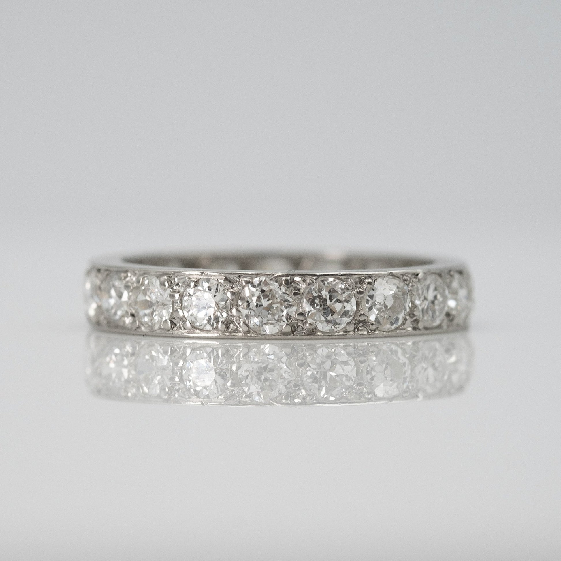 Vintage Platinum 2 Carat Diamond Full Set Eternity Ring Size M1/2 - Friar House