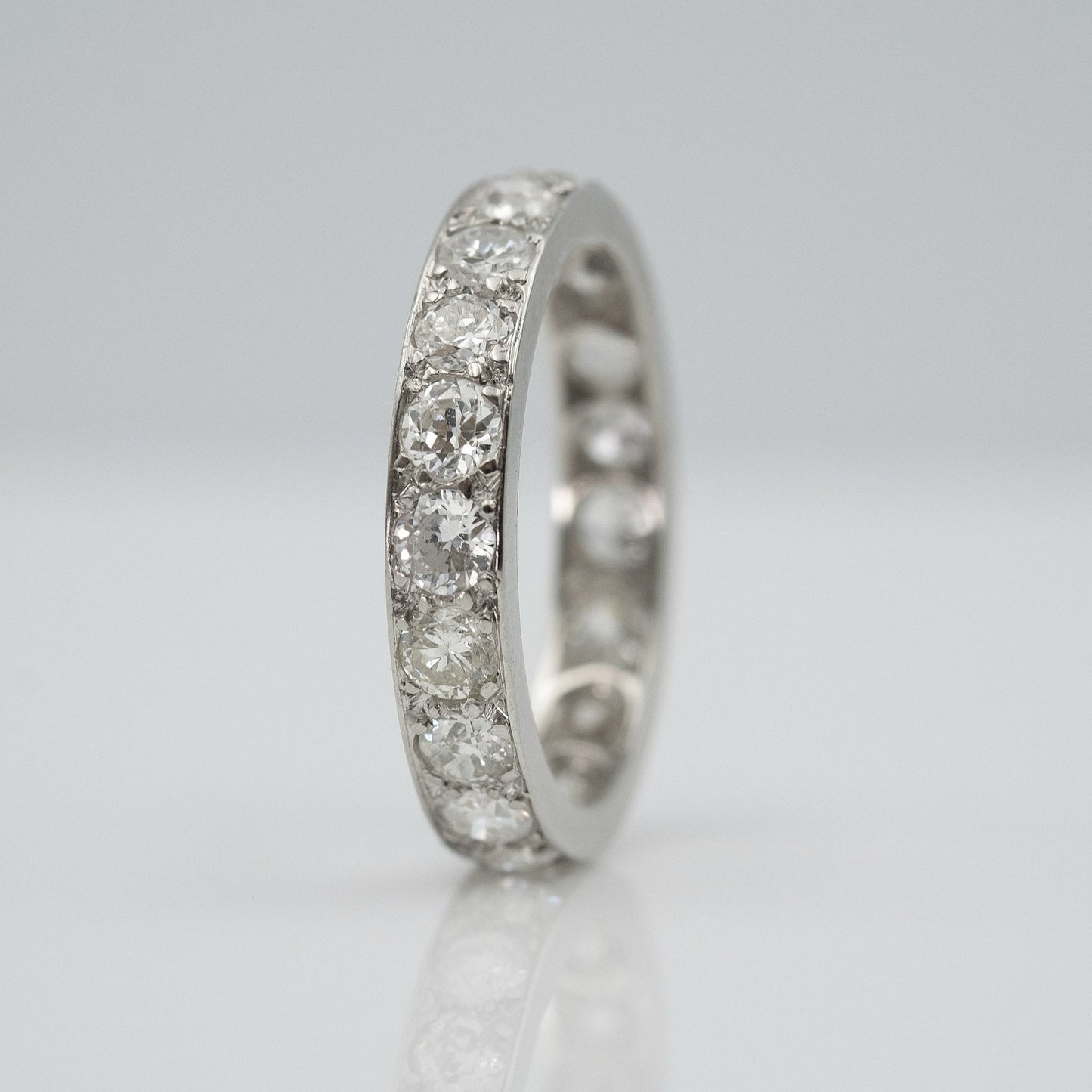 Vintage Platinum 2 Carat Diamond Full Set Eternity Ring Size M1/2 - Friar House