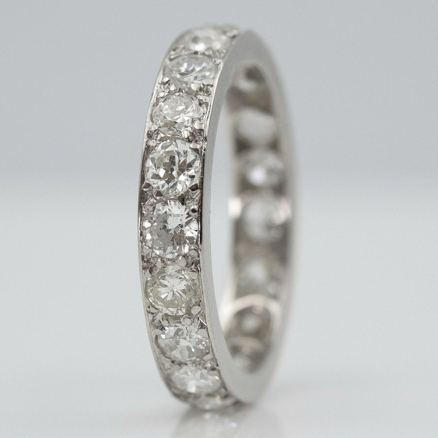 Vintage Platinum 2 carat Diamond Full Set Eternity Ring Size M 1/2 - Friar House