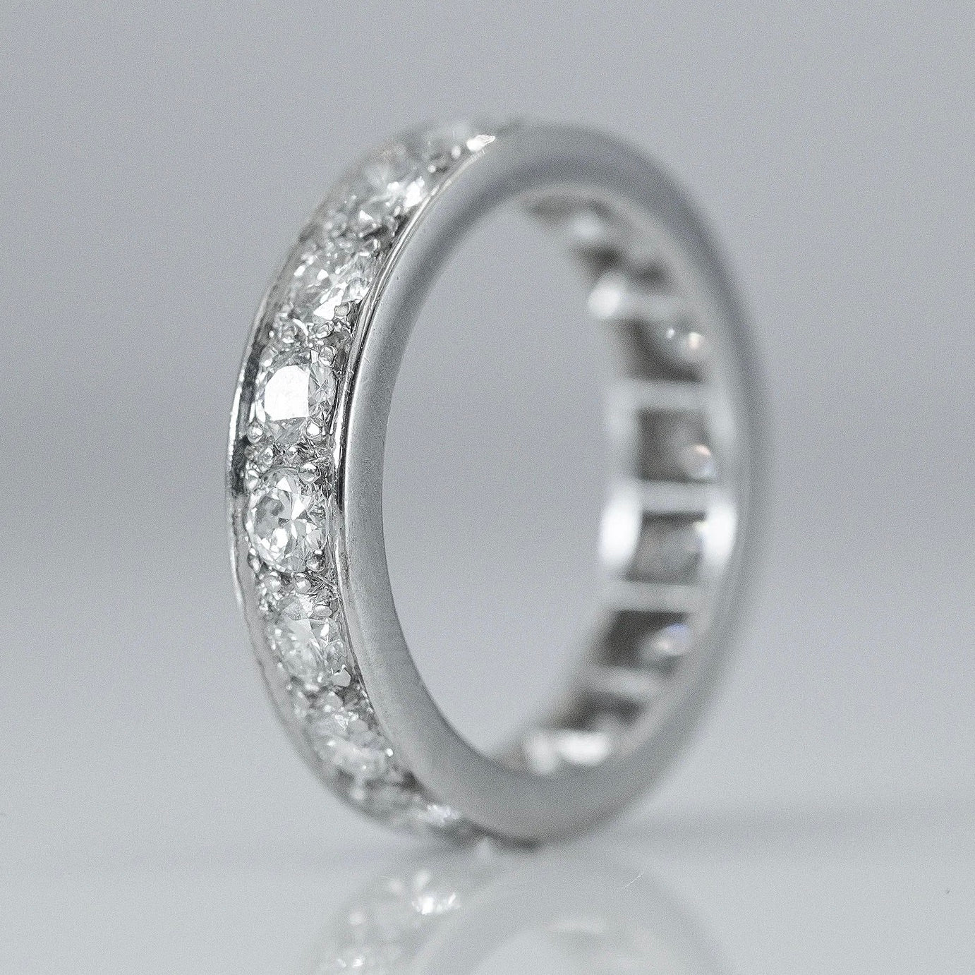 Vintage Platinum 2.80 Carat Diamond Full Eternity Ring Size Q - Friar House