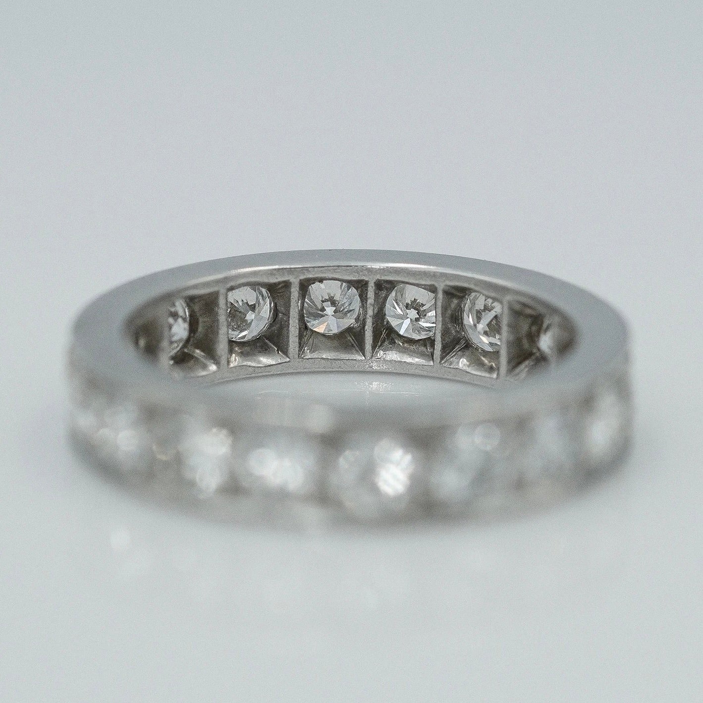 Vintage Platinum 2.80 Carat Diamond Full Eternity Ring Size Q - Friar House
