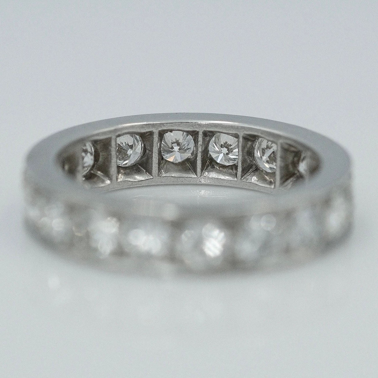 Vintage Platinum 2.80 Carat Diamond Full Eternity Ring Size Q - Friar House