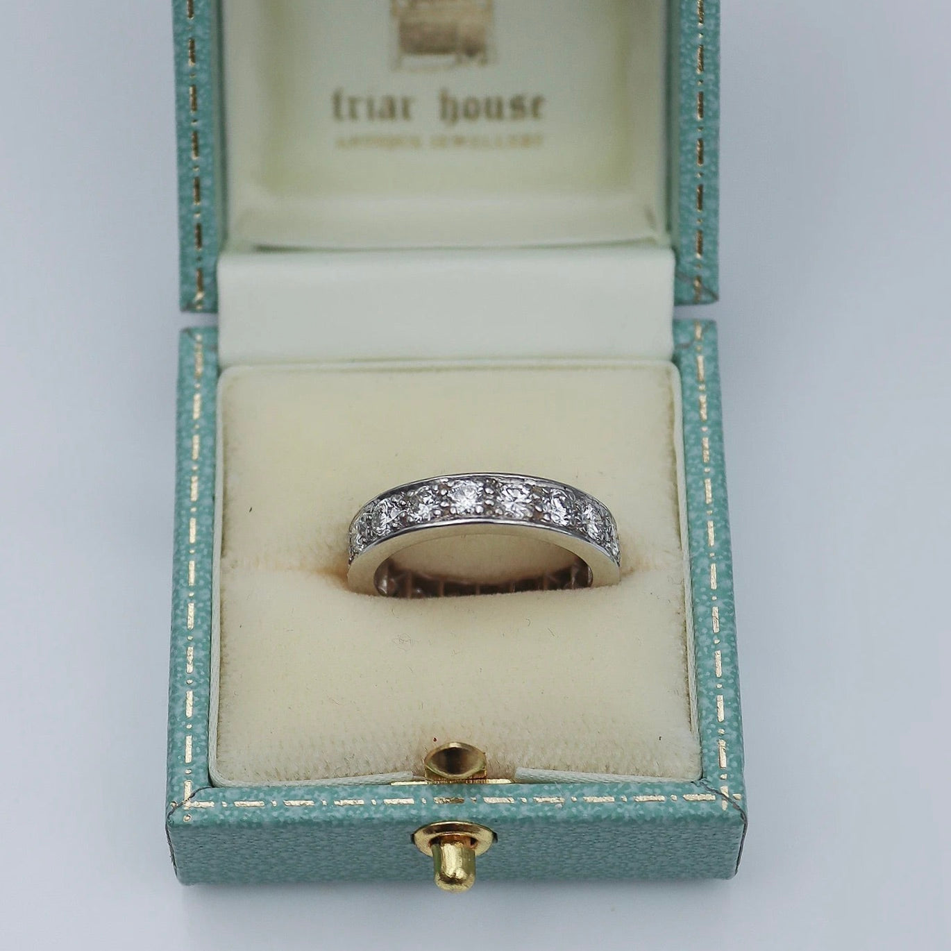 Vintage Platinum 2.80 Carat Diamond Full Eternity Ring Size Q - Friar House