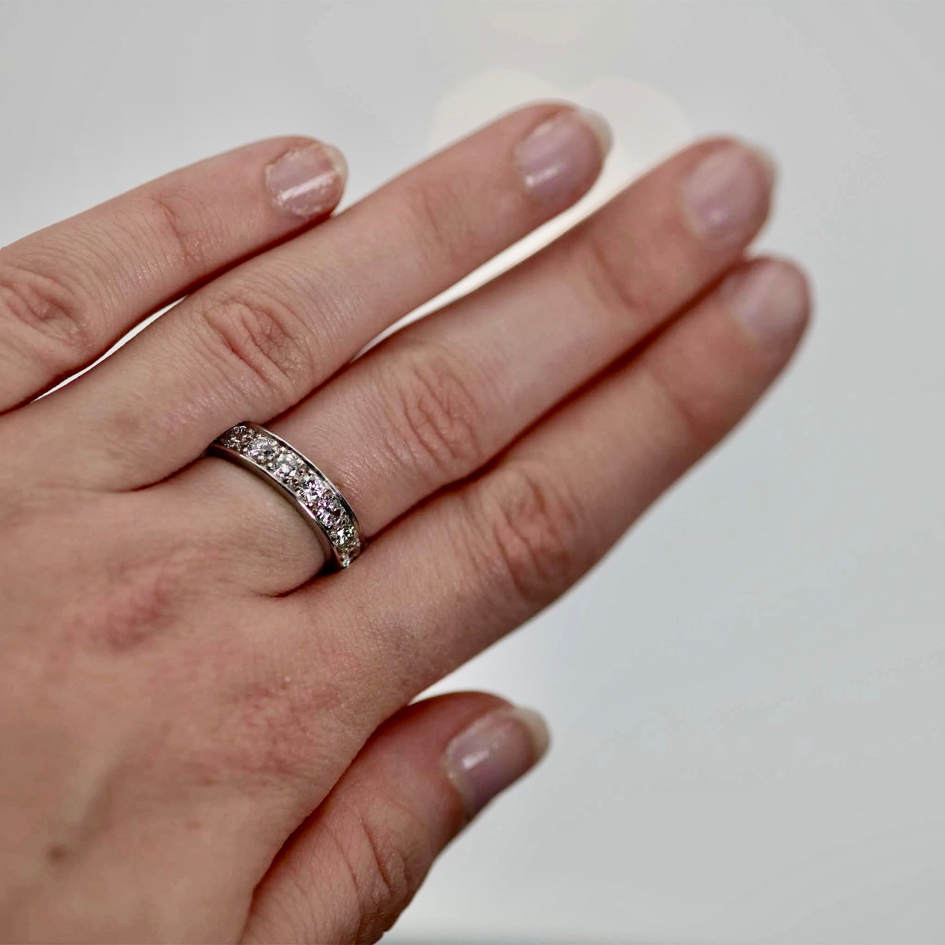 Vintage Platinum 2.80 Carat Diamond Full Eternity Ring Size Q - Friar House