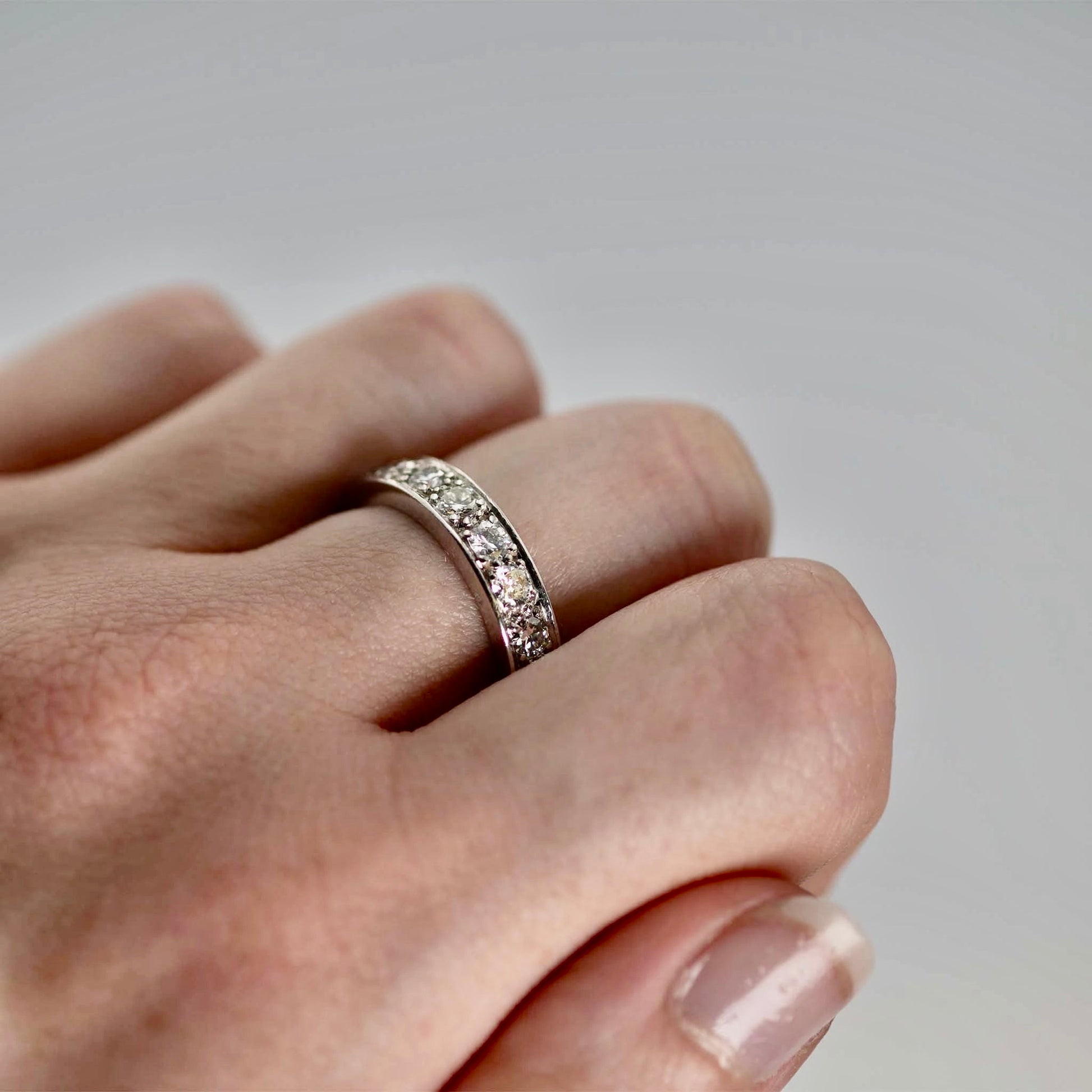 Vintage Platinum 2.80 Carat Diamond Full Eternity Ring Size Q - Friar House