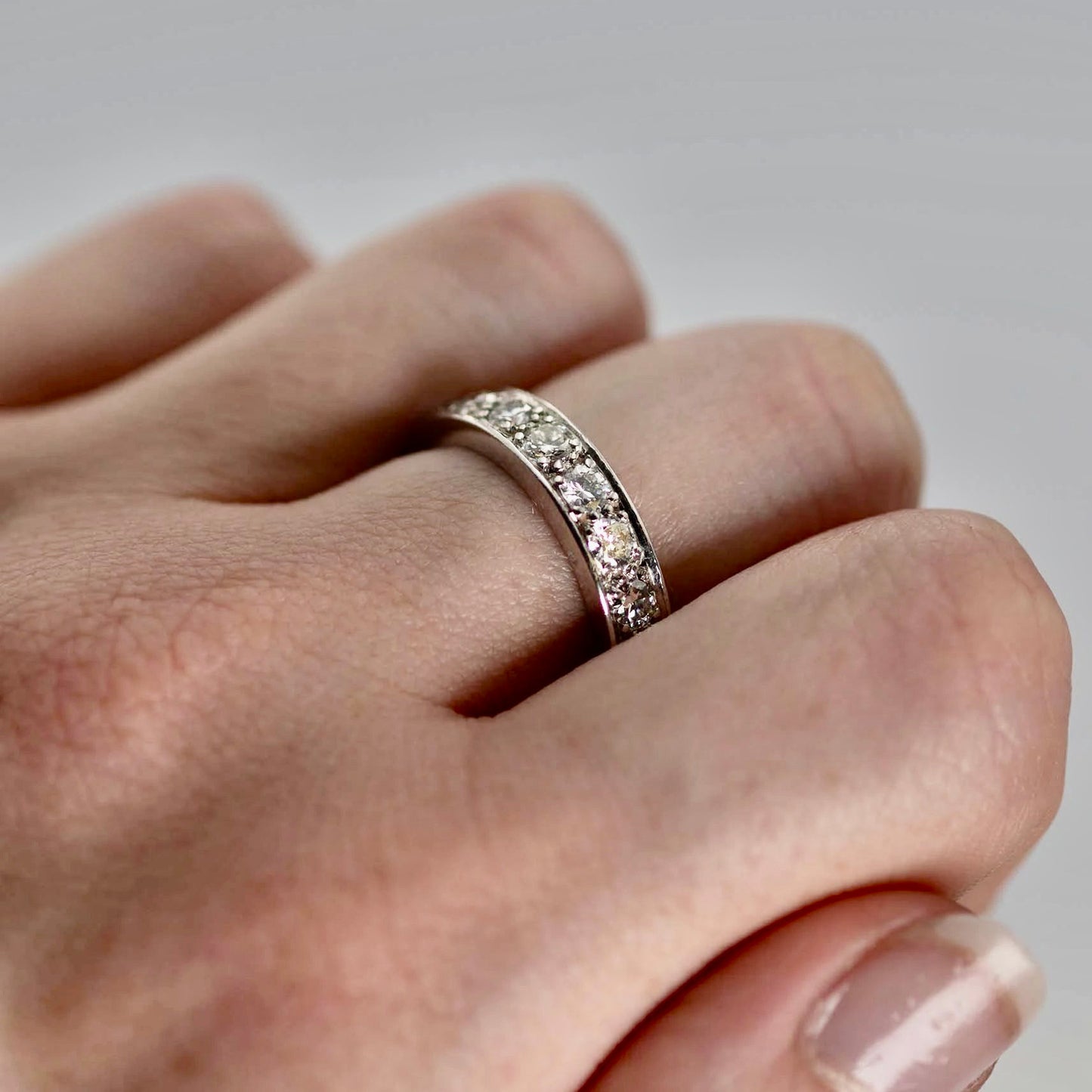 Vintage Platinum 2.80 Carat Diamond Full Eternity Ring Size Q - Friar House