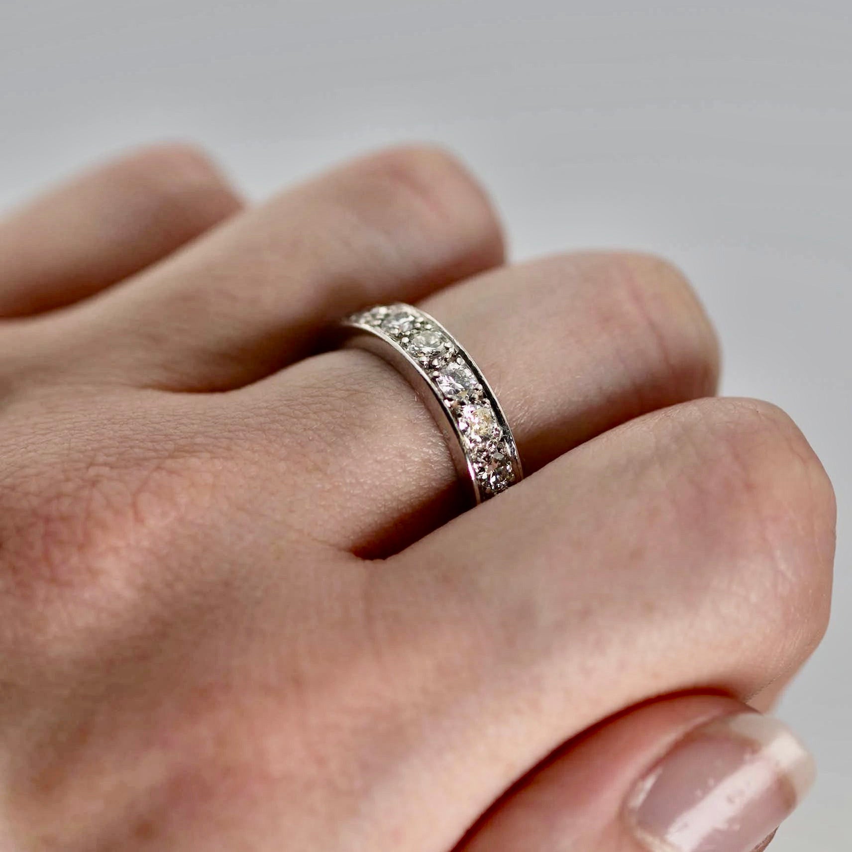 Vintage Platinum 2.80 Carat Diamond Full Eternity Ring Size Q - Friar House