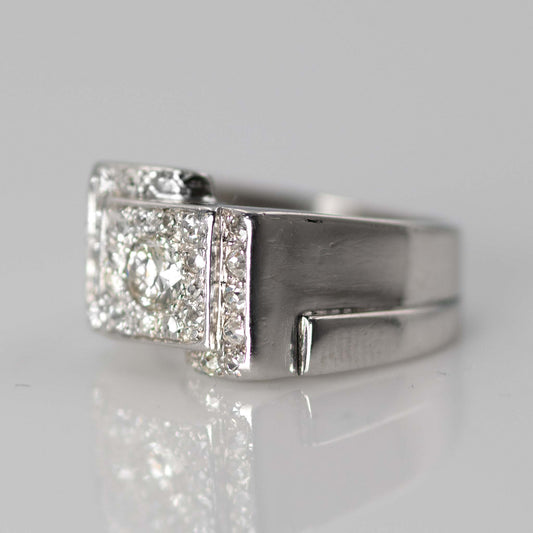 Vintage Platinum Diamond Abstract Cluster Ring - Friar House