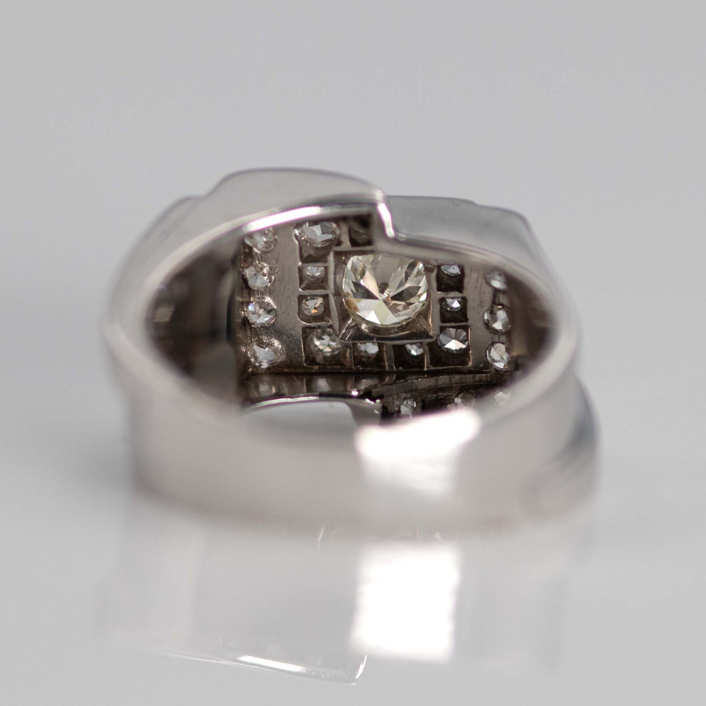 Vintage Platinum Diamond Abstract Cluster Ring - Friar House