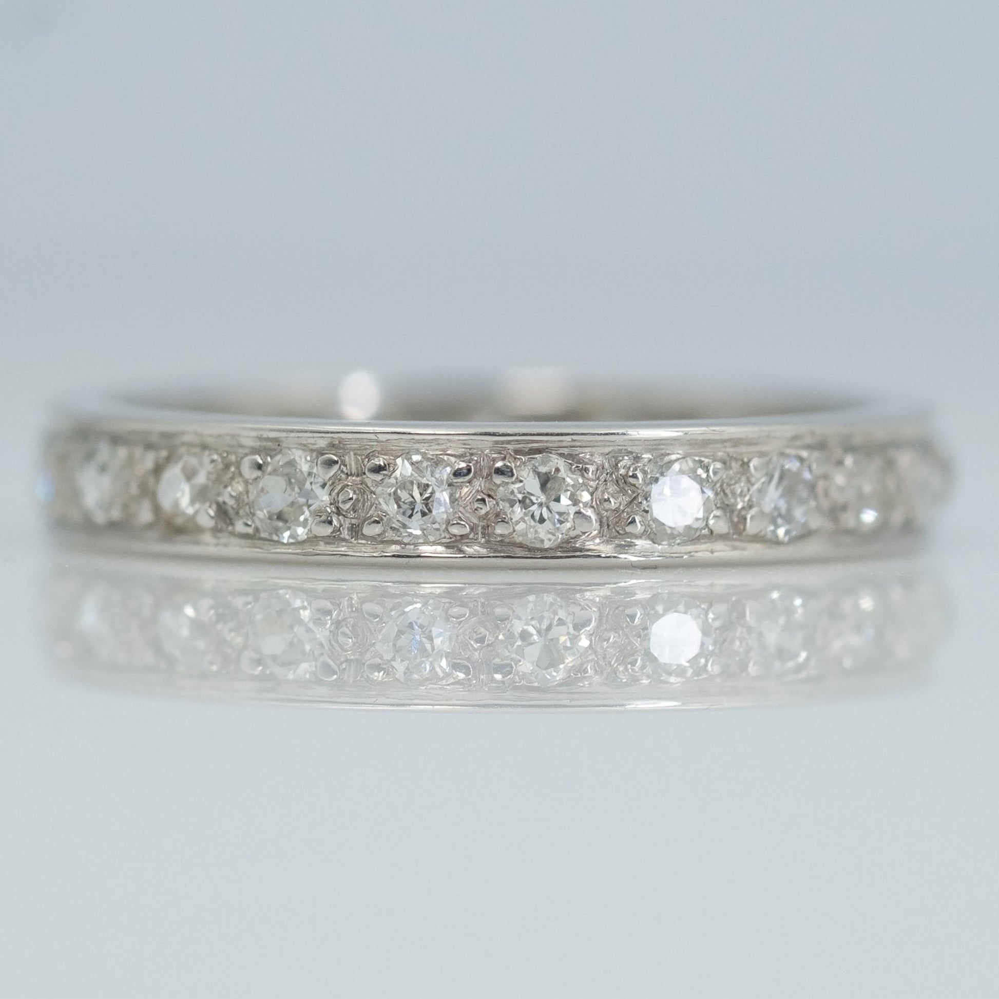 Vintage Platinum Diamond Eternity Ring Size N 1/2 - Friar House