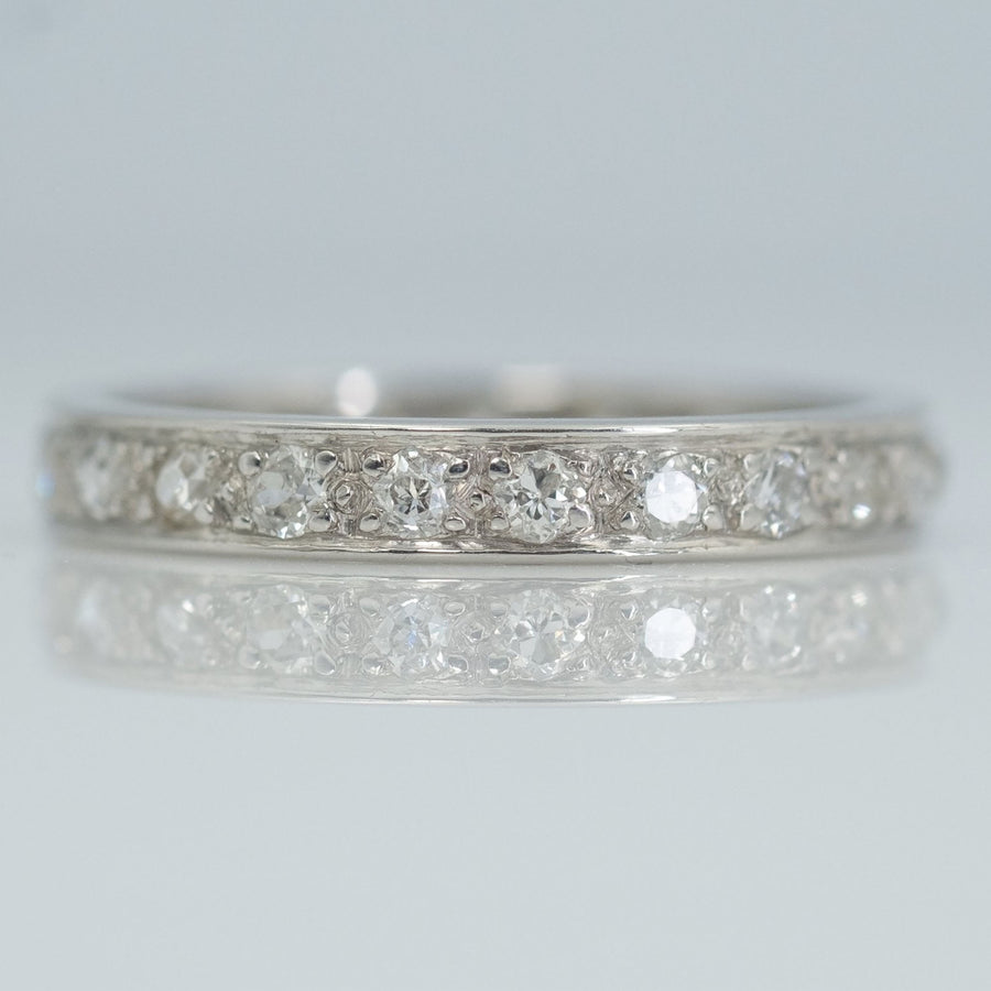 Vintage Platinum Diamond Eternity Ring Size N 1/2 - Friar House