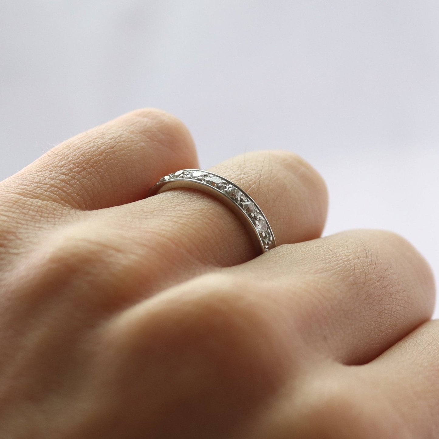 Vintage Platinum Diamond Eternity Ring Size N 1/2 - Friar House