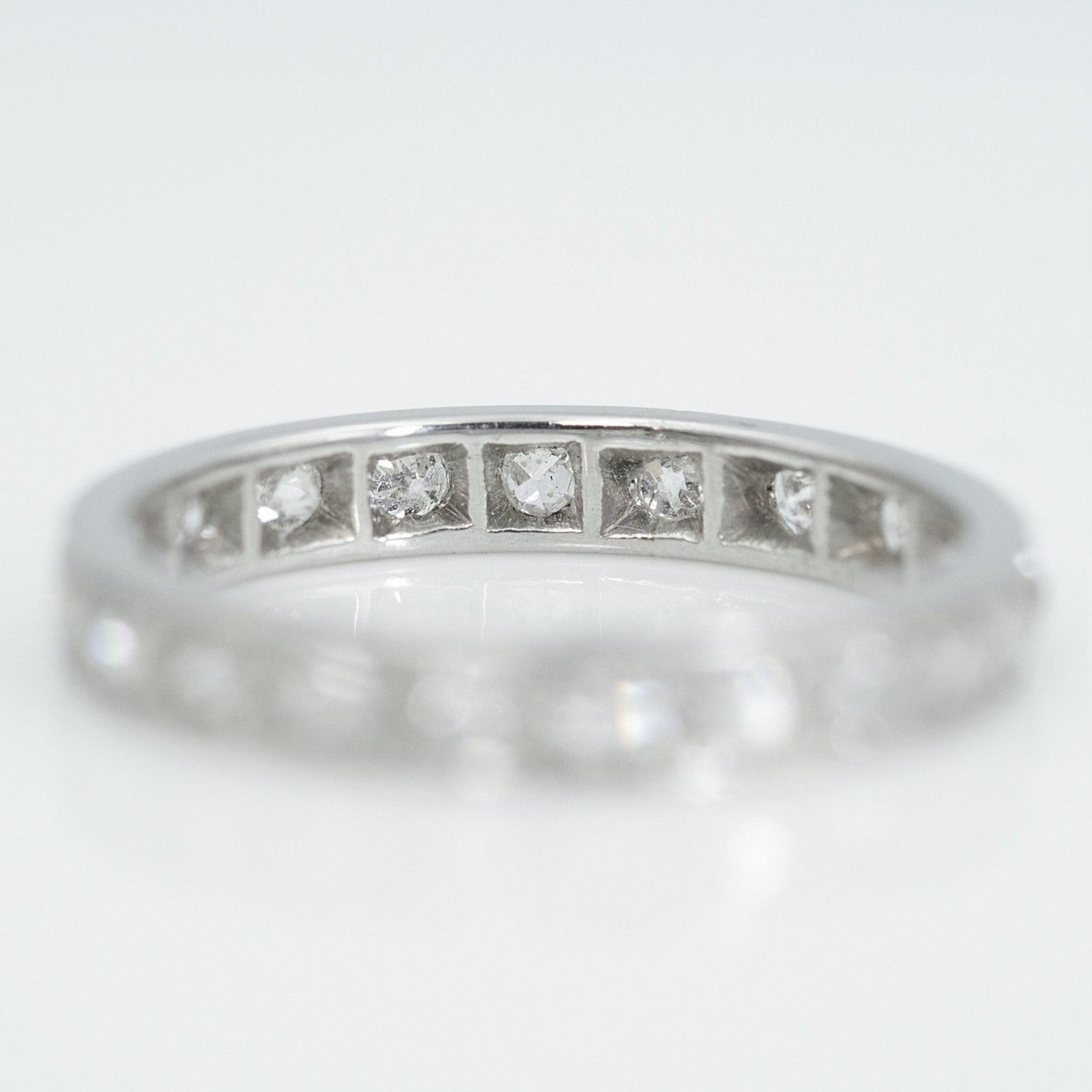 Vintage Platinum Diamond Eternity Ring Size N 1/2 - Friar House