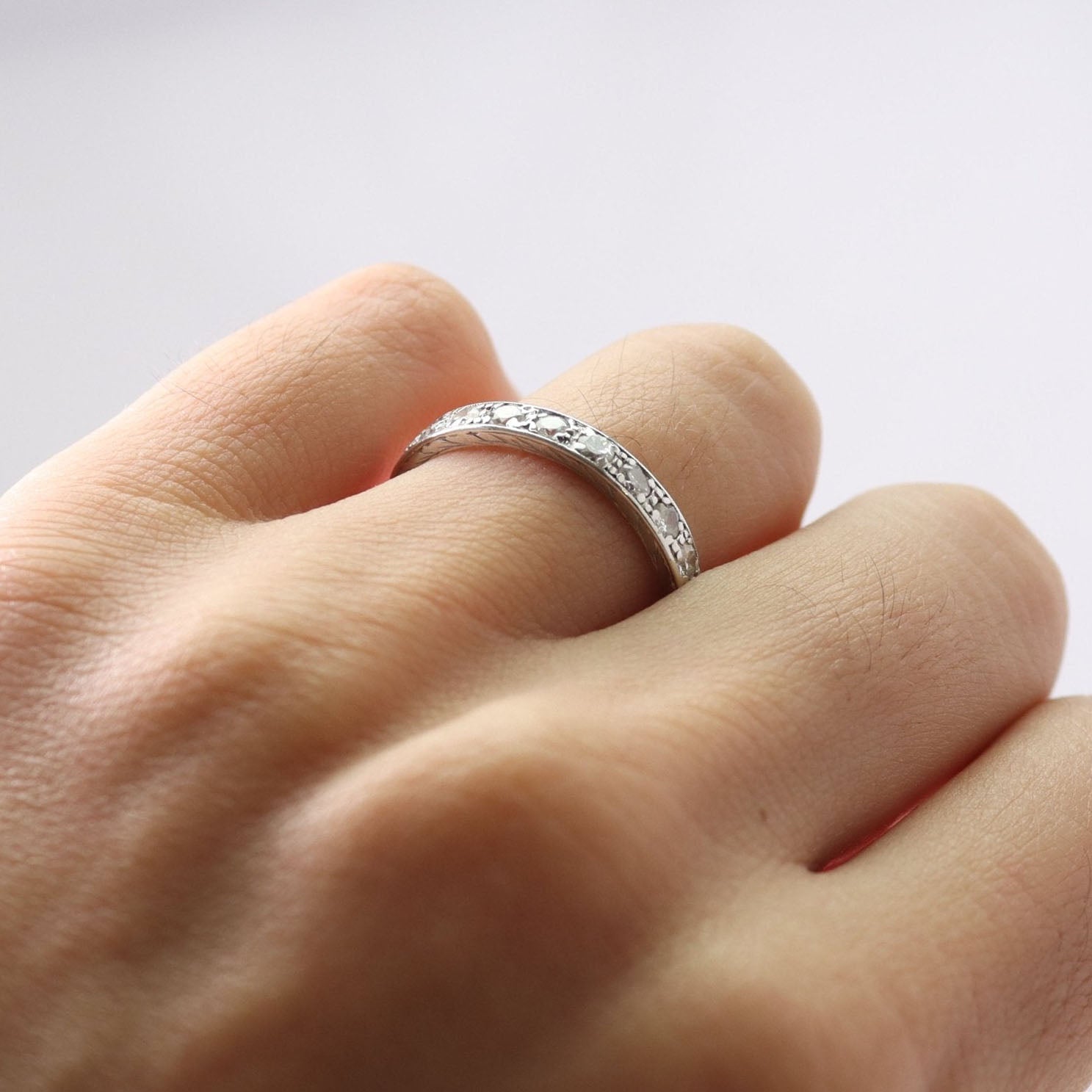 Vintage Platinum Diamond Eternity Ring Size O 1/2 - Friar House