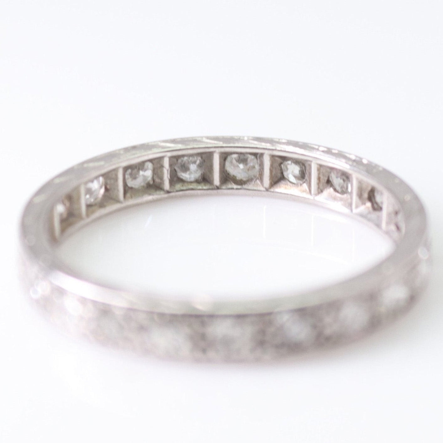 Vintage Platinum Diamond Eternity Ring Size O 1/2 - Friar House