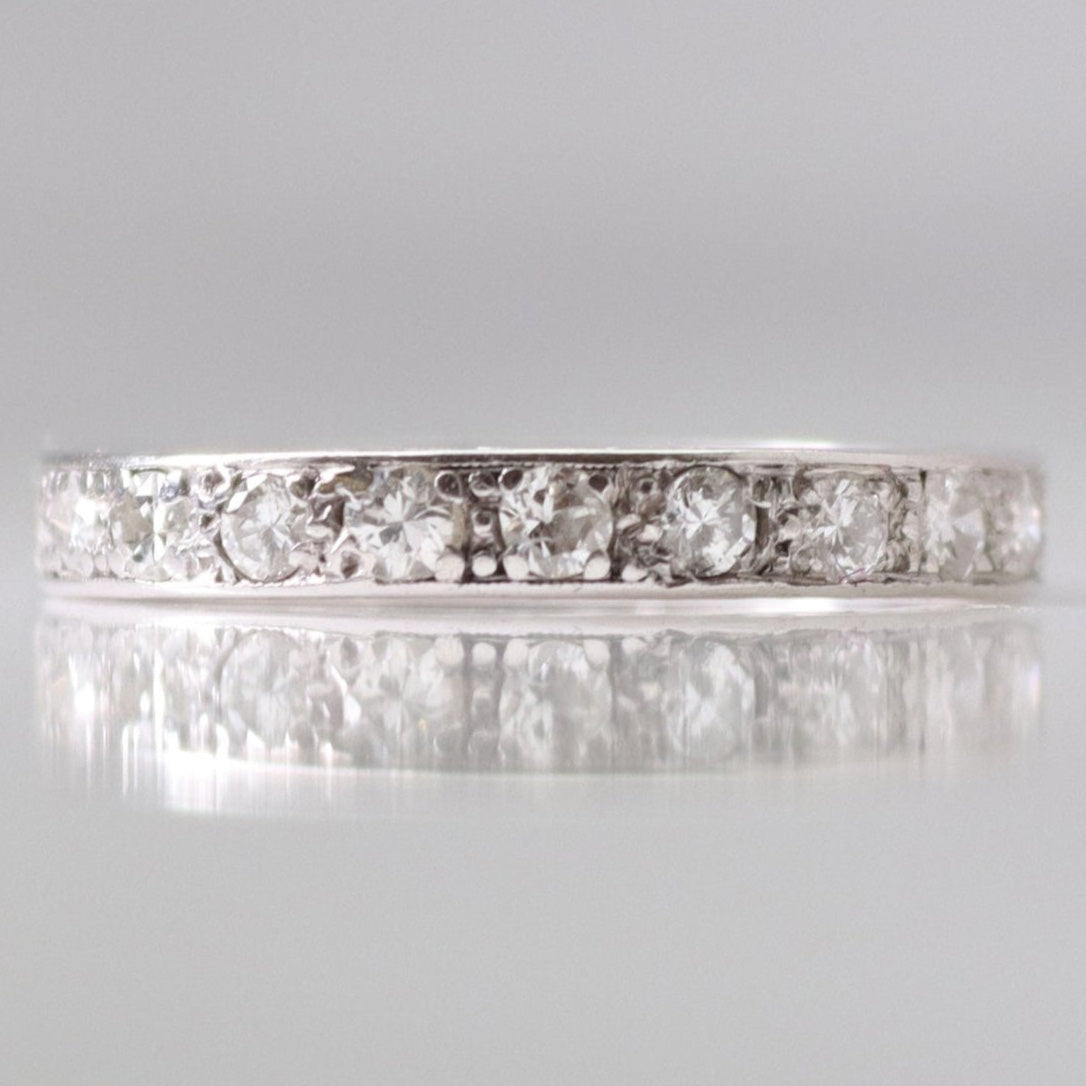 Vintage Platinum Diamond Eternity Ring Size O 1/2 - Friar House