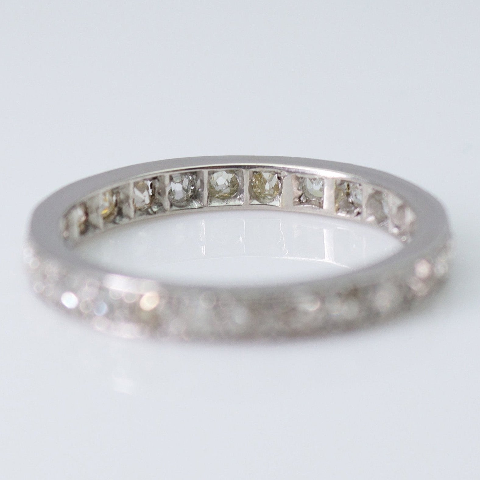 Vintage Platinum Diamond Full Set Eternity Ring Size L 1/2 - Friar House