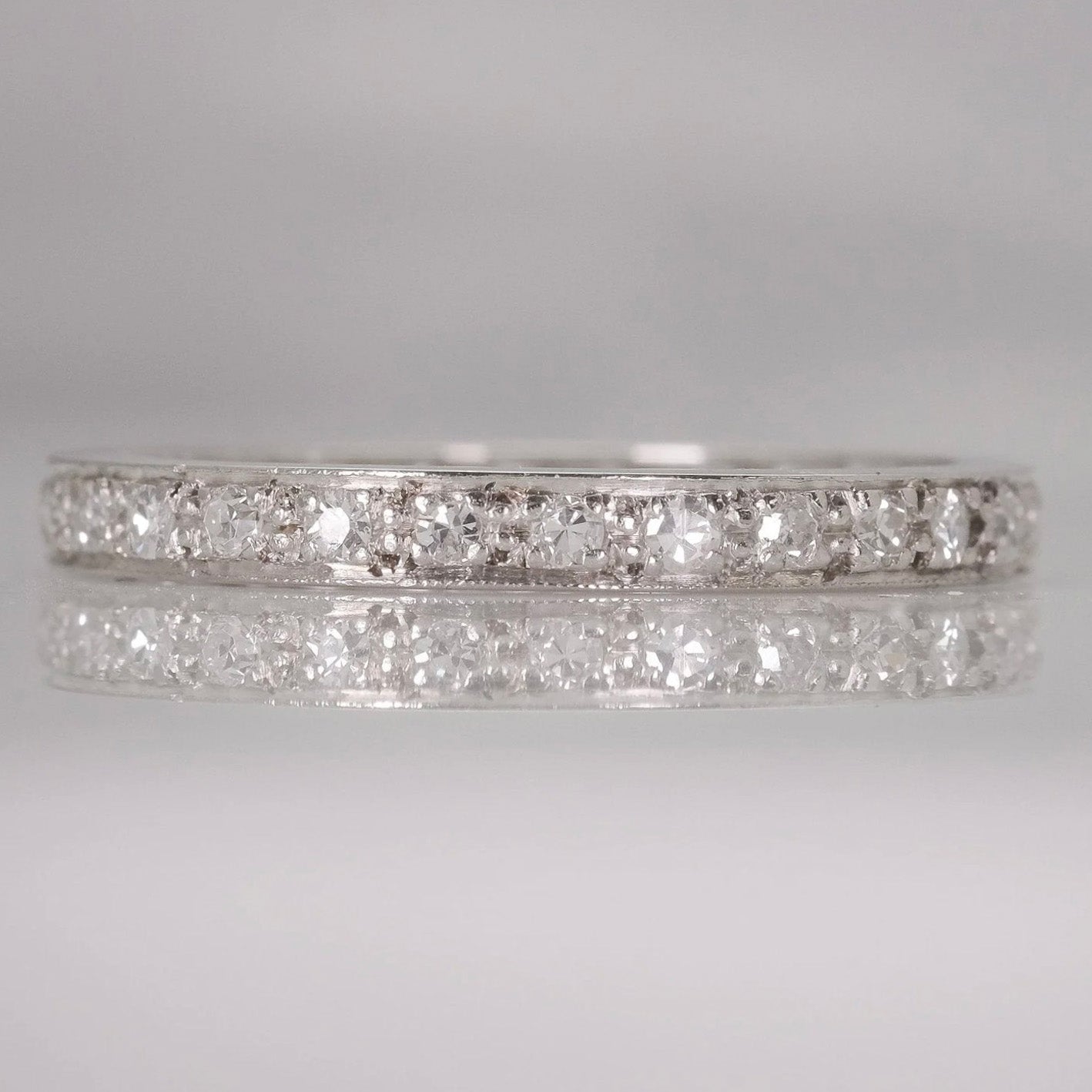 Vintage Platinum Full Set Diamond Eternity Ring Size Q - Friar House