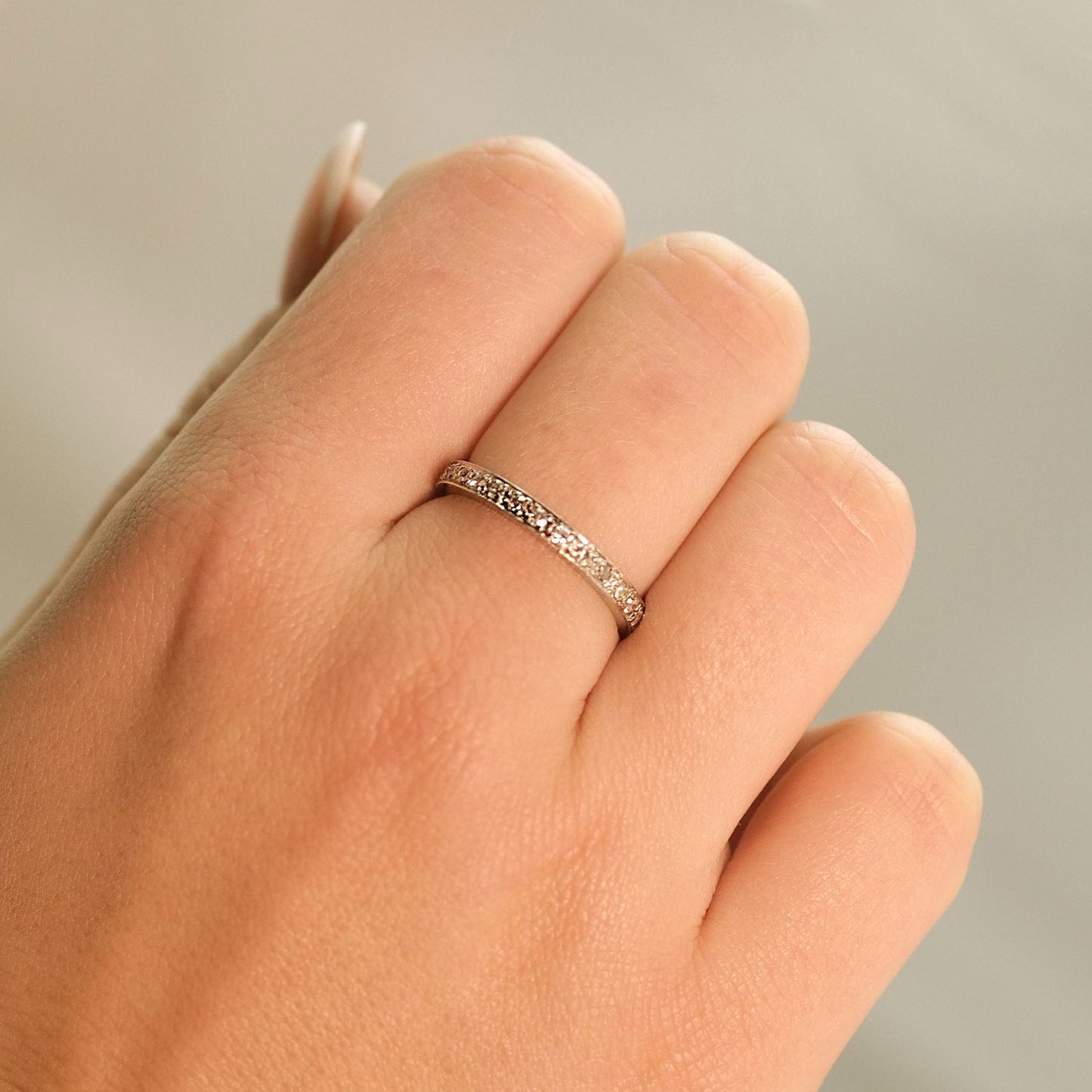 Vintage Platinum Full Set Diamond Eternity Ring Size Q - Friar House