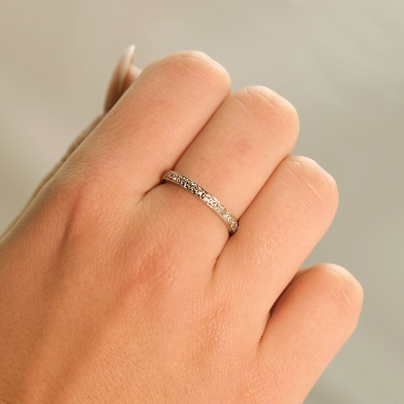 Vintage Platinum Full Set Diamond Eternity Ring Size Q - Friar House