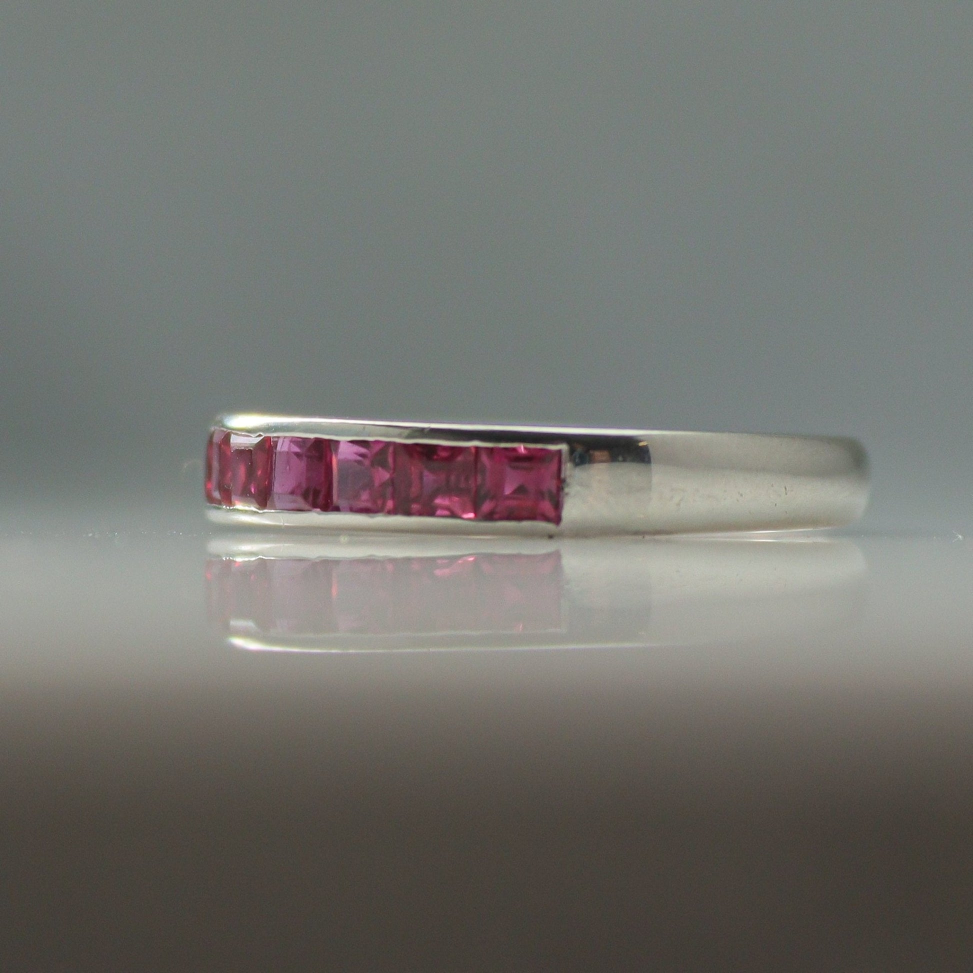 Vintage Platinum Ruby Half Set Eternity Ring - Friar House