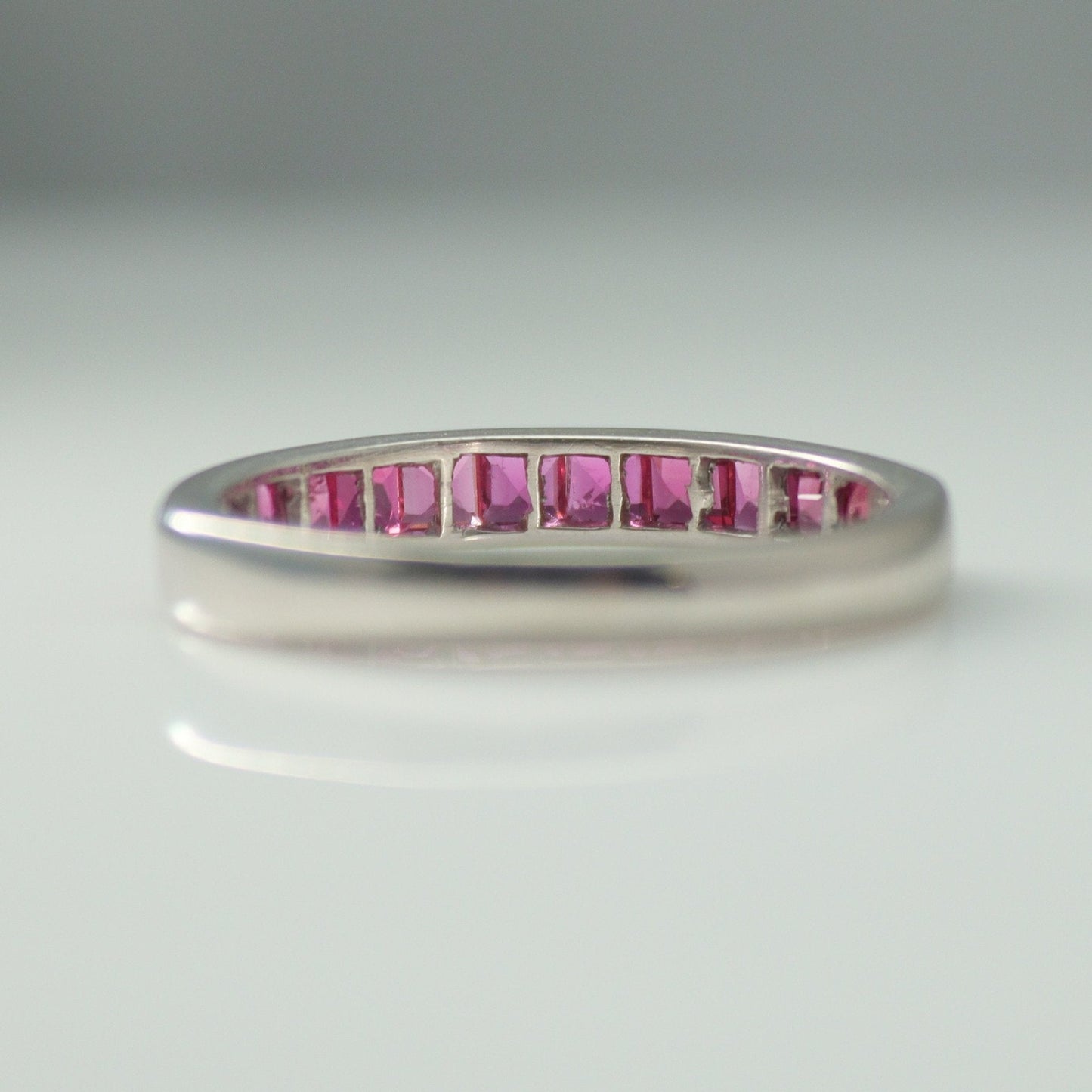 Vintage Platinum Ruby Half Set Eternity Ring - Friar House