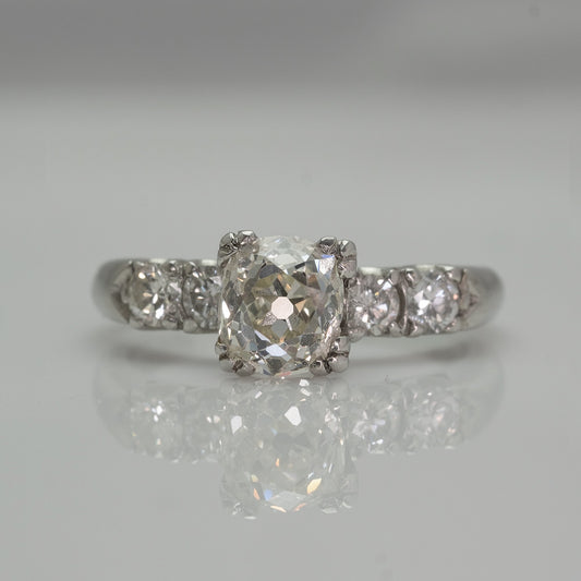1.15 Carat Art Deco Platinum Diamond Solitaire Engagement Ring - Friar House