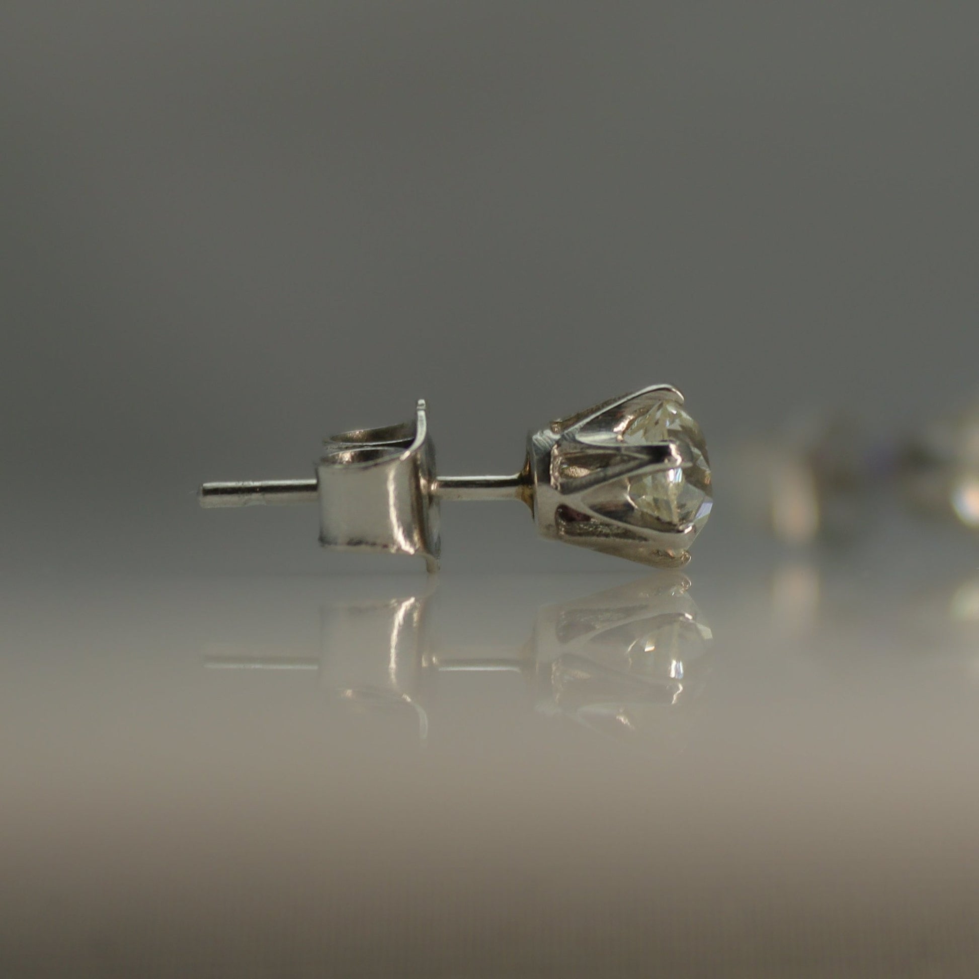 1.18ct Old cut Platinum Diamond Stud Earrings - Friar House