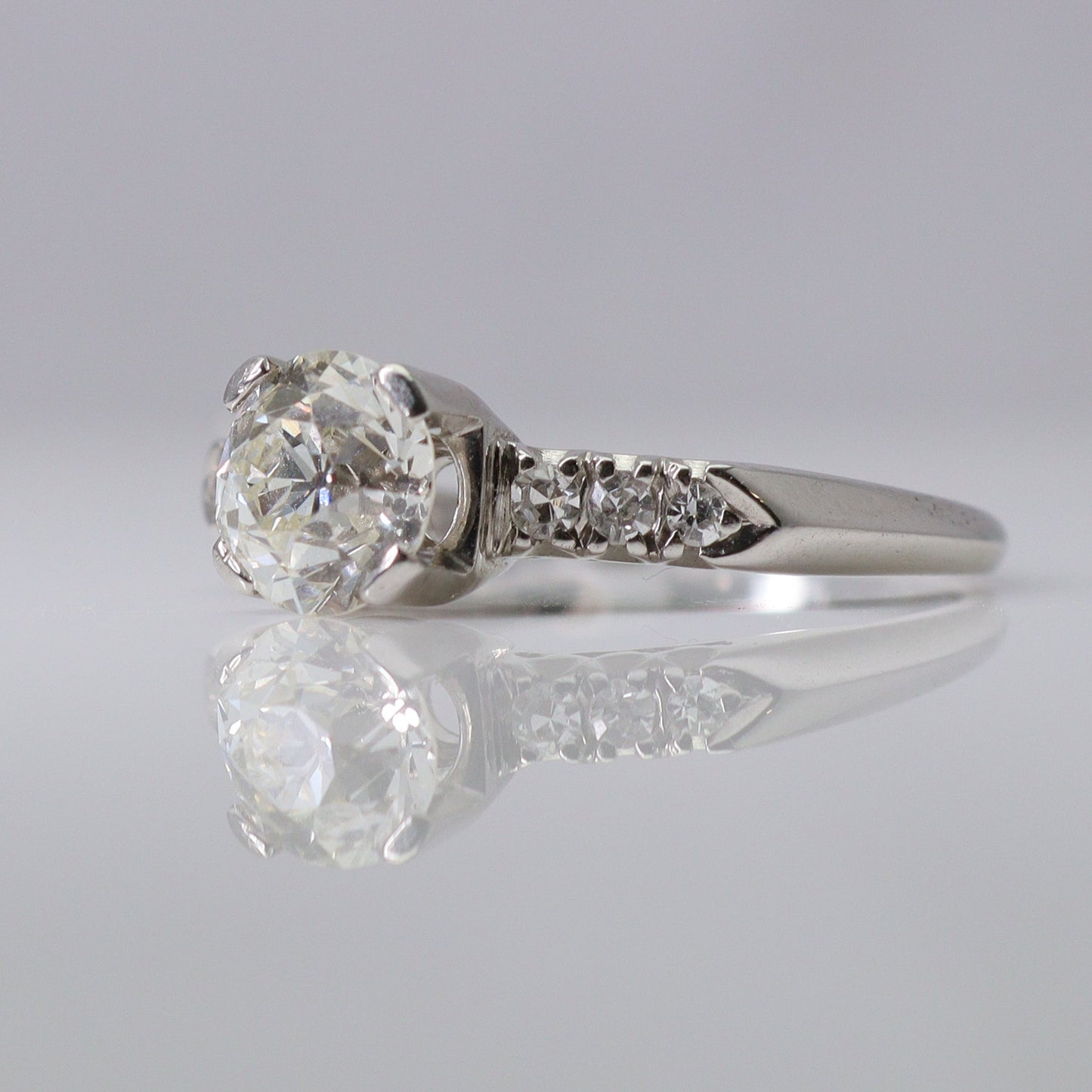 1.25 Carat Art Deco Platinum Diamond Engagement Ring - Friar House