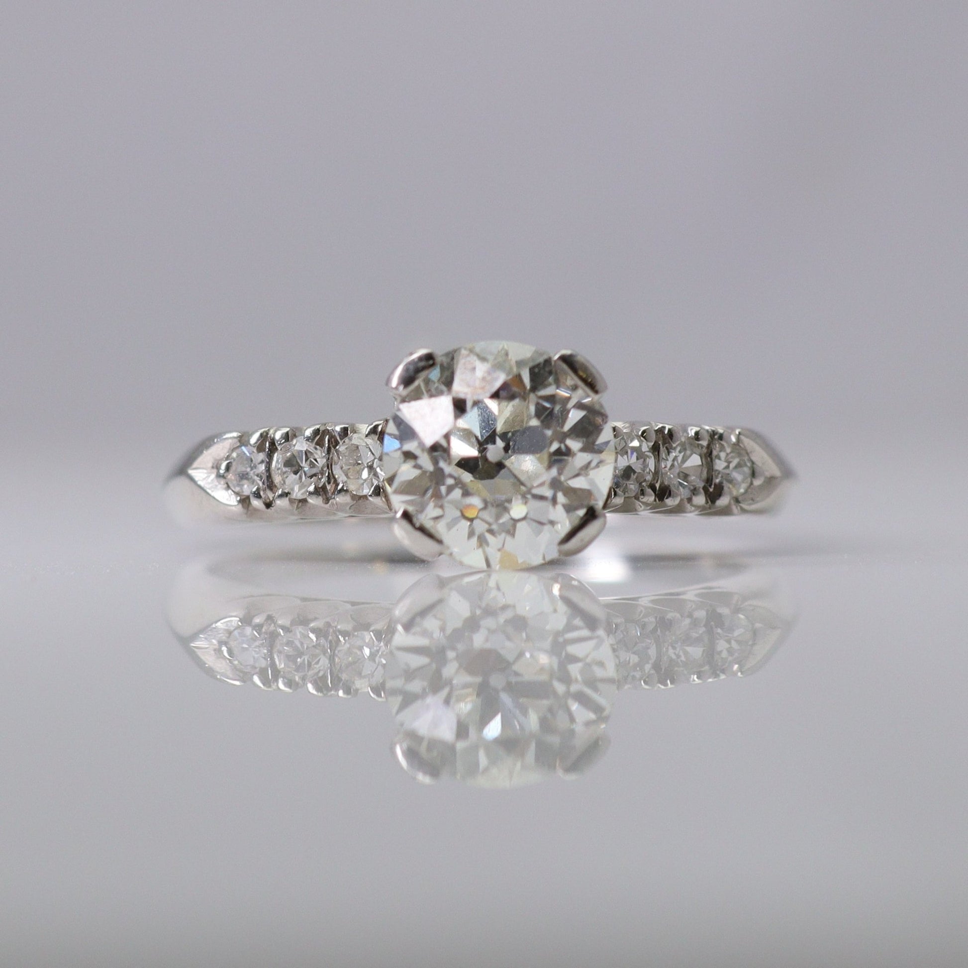 1.25 Carat Art Deco Platinum Diamond Engagement Ring - Friar House