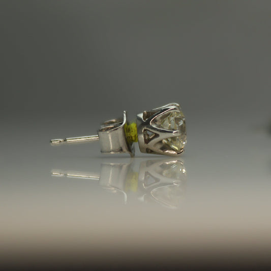 1.42ct Platinum Old Cut Diamond Stud Earrings - Friar House