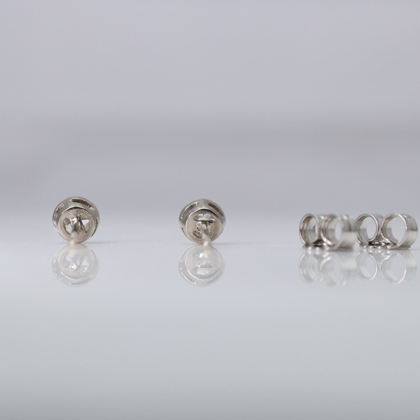 18 Carat White Gold Diamond Stud Earrings - Friar House