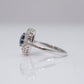 18 Carat White Gold Sapphire and Diamond Cluster Ring - Friar House