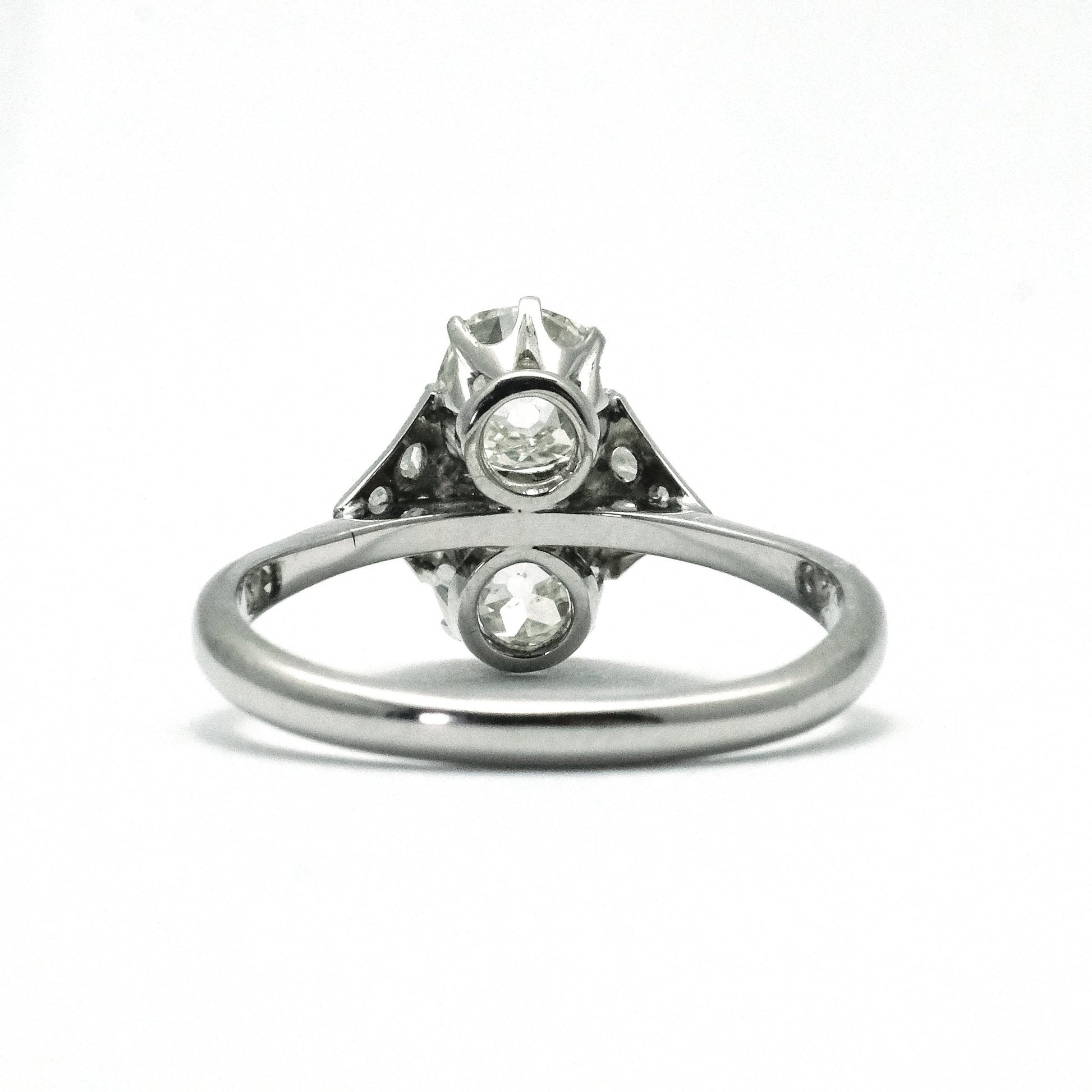 18 ct White Gold two stone diamond ring circa 1930 - Friar House