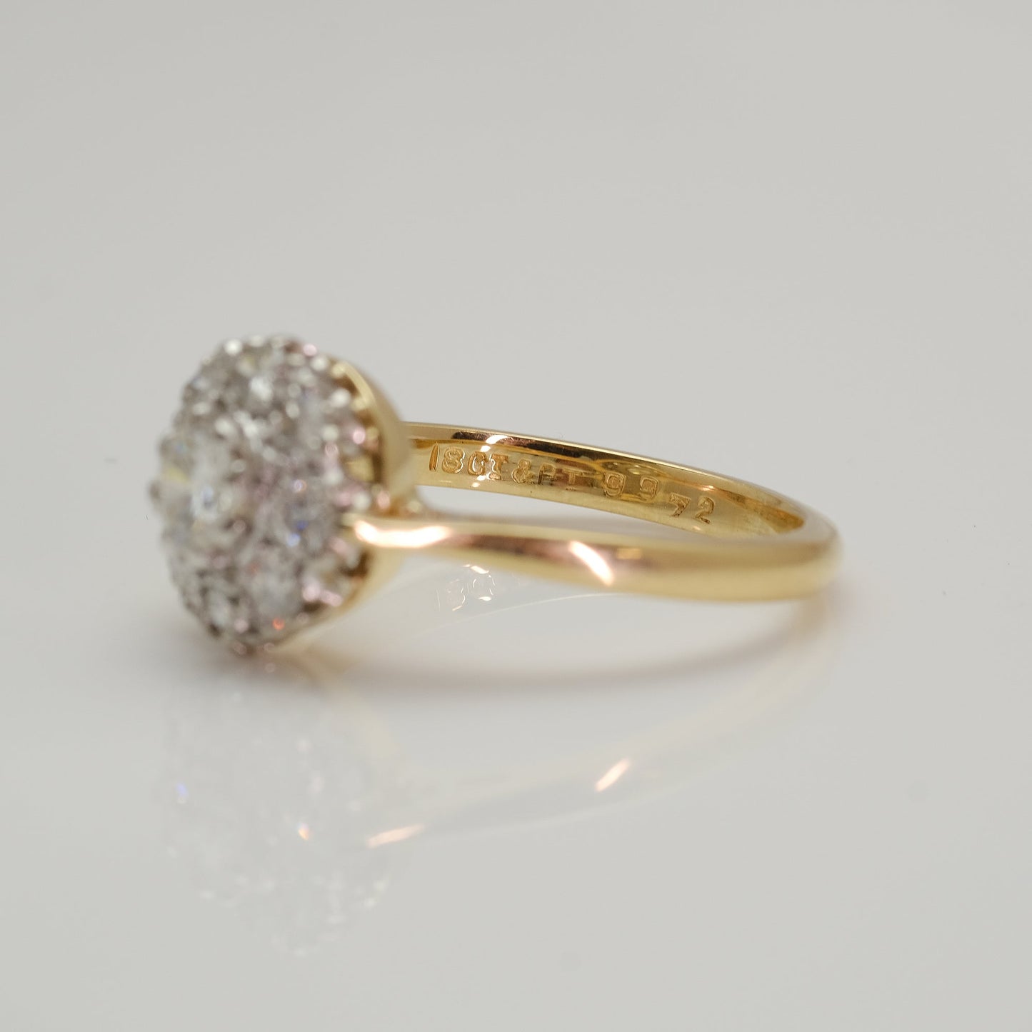 18 CT Yellow Gold Diamond Cluster Ring - Friar House
